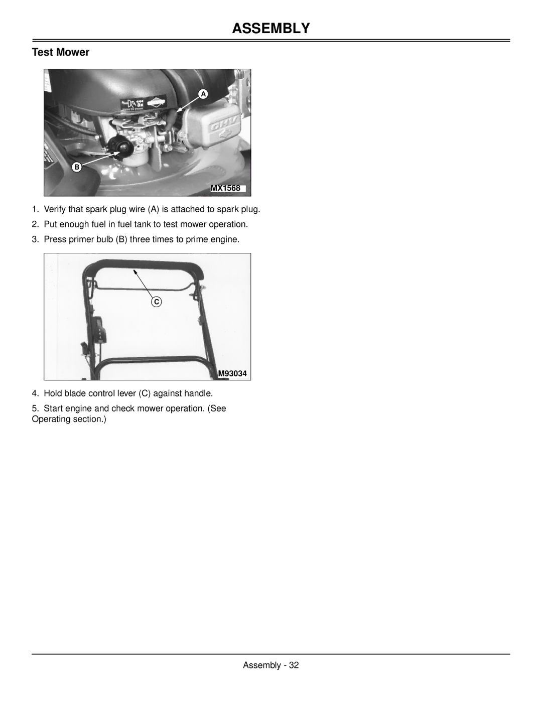 Scotts SP6213, SP6211 manual Test Mower 