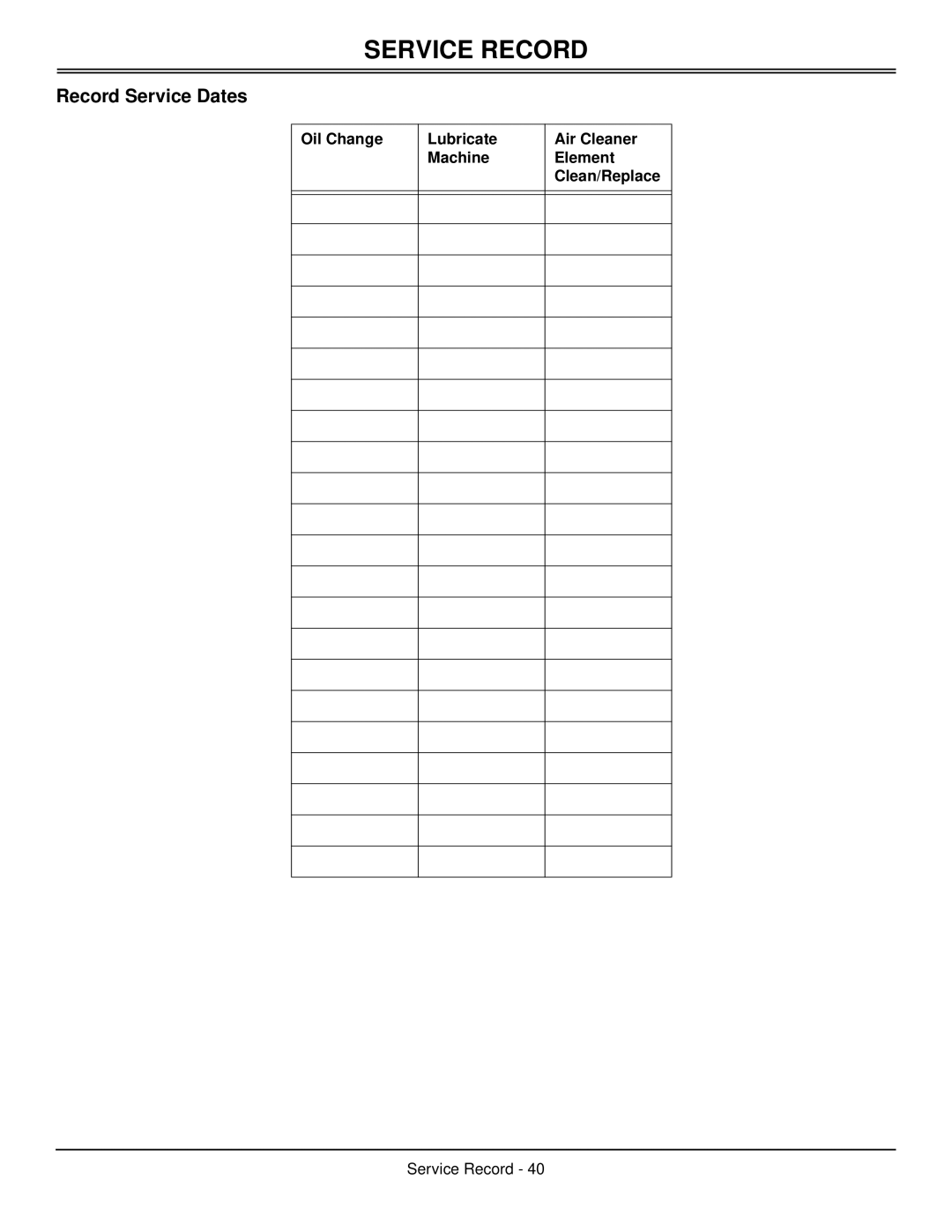 Scotts SP6213, SP6211 manual Service Record, Record Service Dates 