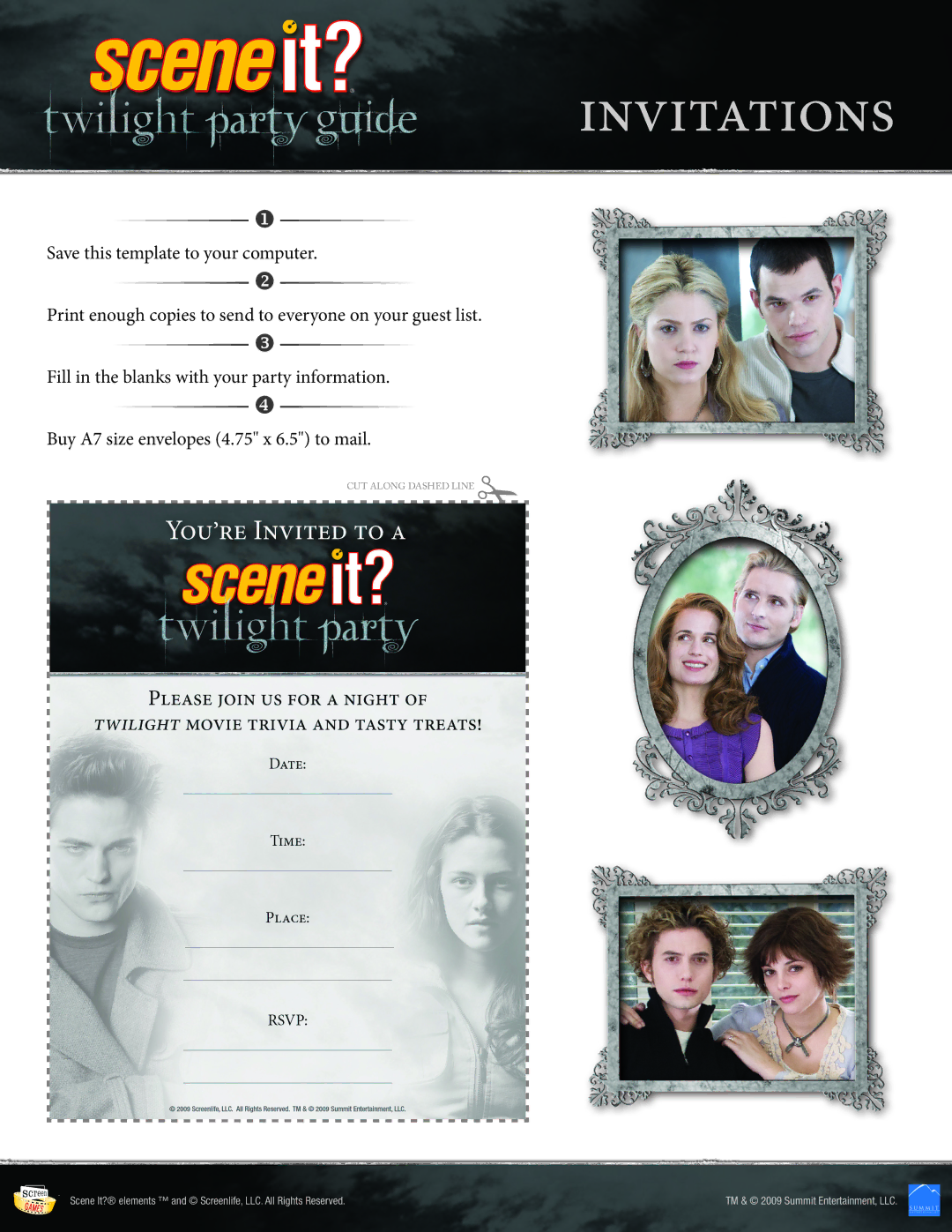 Screenlife Twilight manual Invitations 