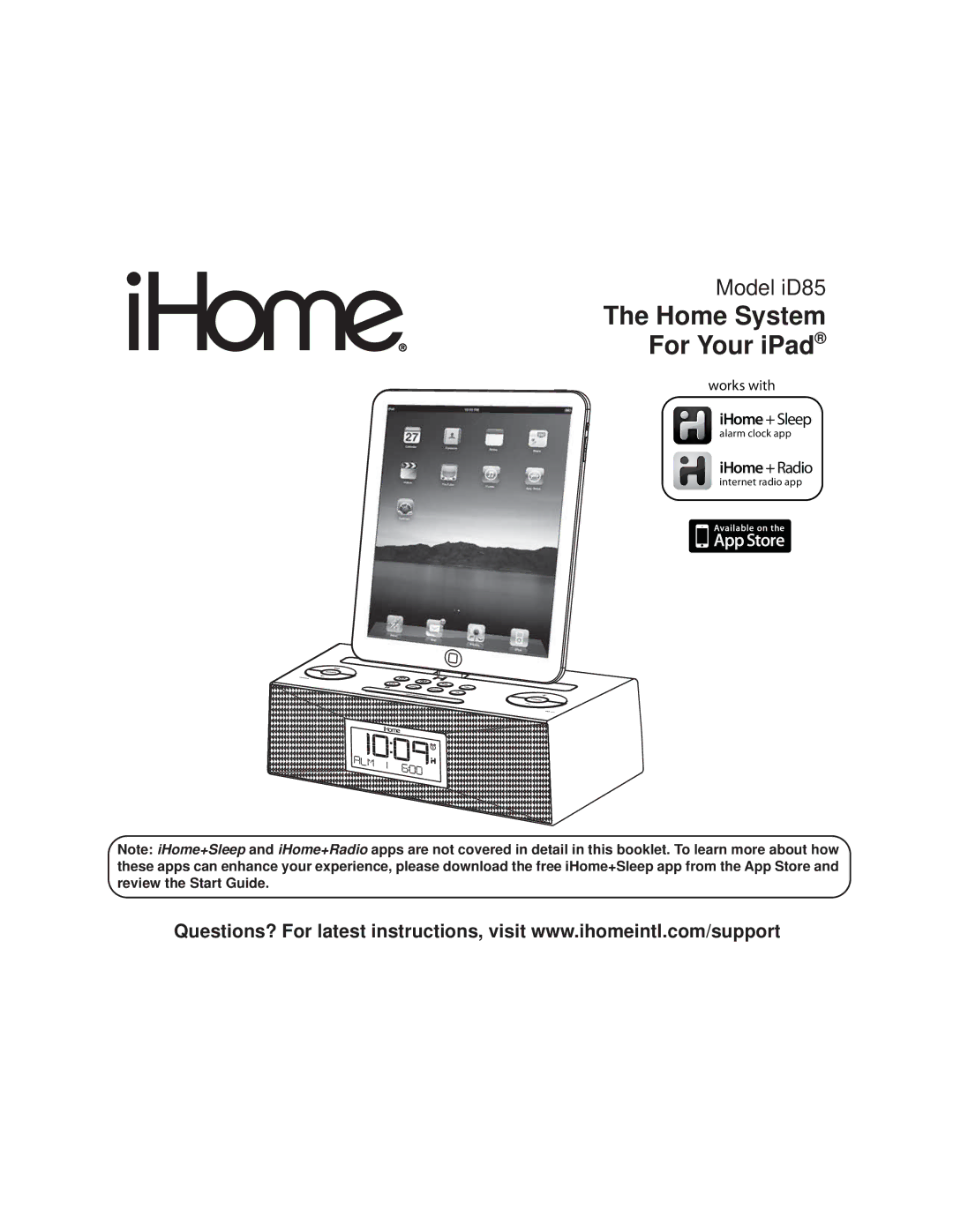 SDI Technologies ID85 manual Home System For Your iPad 