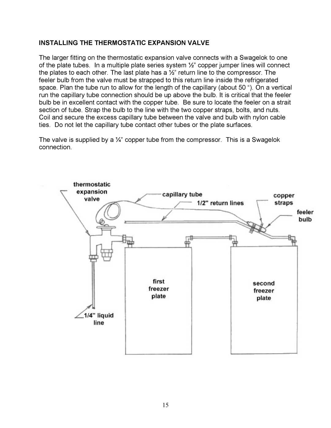 Sea Frost BG 2000 installation instructions Installing the Thermostatic Expansion Valve 