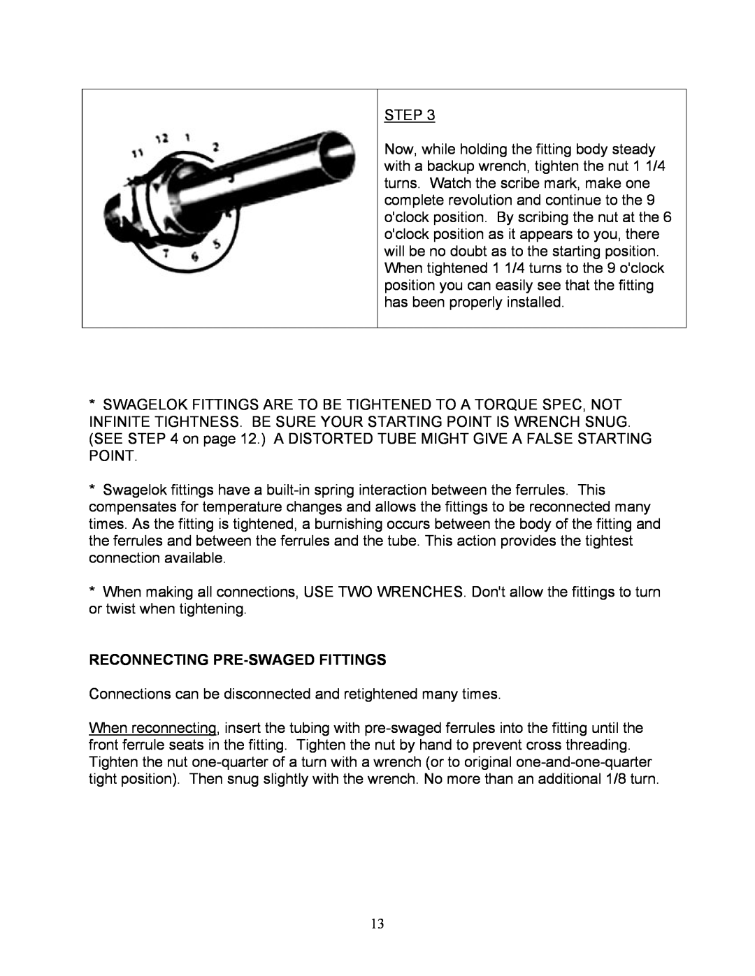 Sea Frost BG 2000 installation instructions Reconnecting Pre-Swagedfittings 