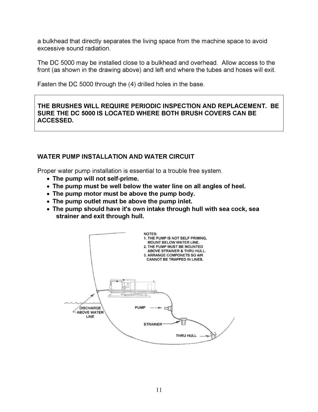 Sea Frost DC 5000 installation instructions 