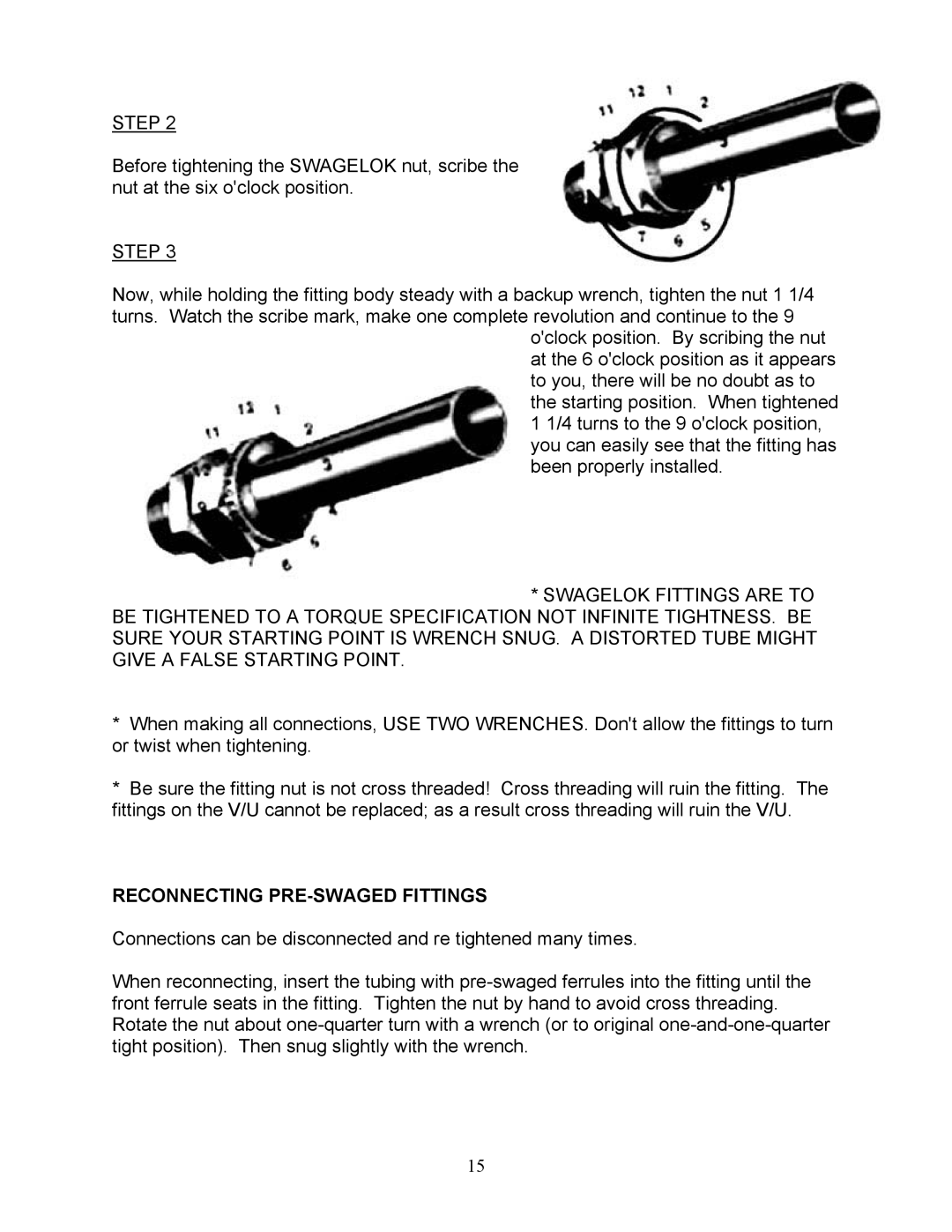 Sea Frost DC 5000 installation instructions Reconnecting PRE-SWAGED Fittings 