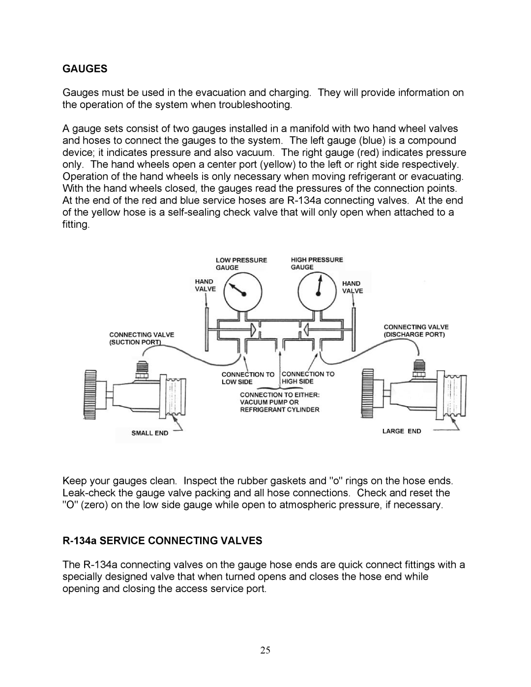 Sea Frost DC 5000 installation instructions Gauges, 134a Service Connecting Valves 