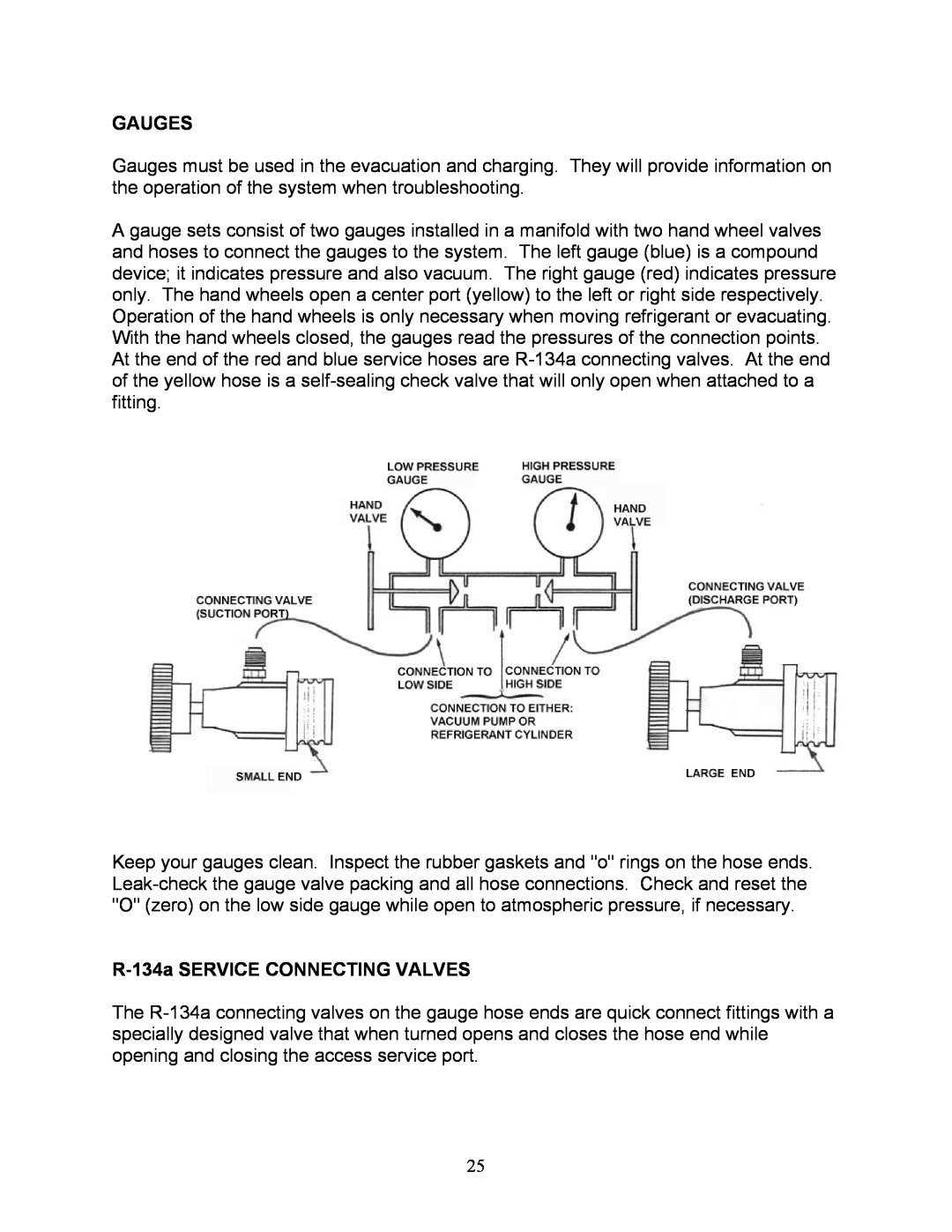 Sea Frost DC 5000 installation instructions Gauges, R-134aSERVICE CONNECTING VALVES 