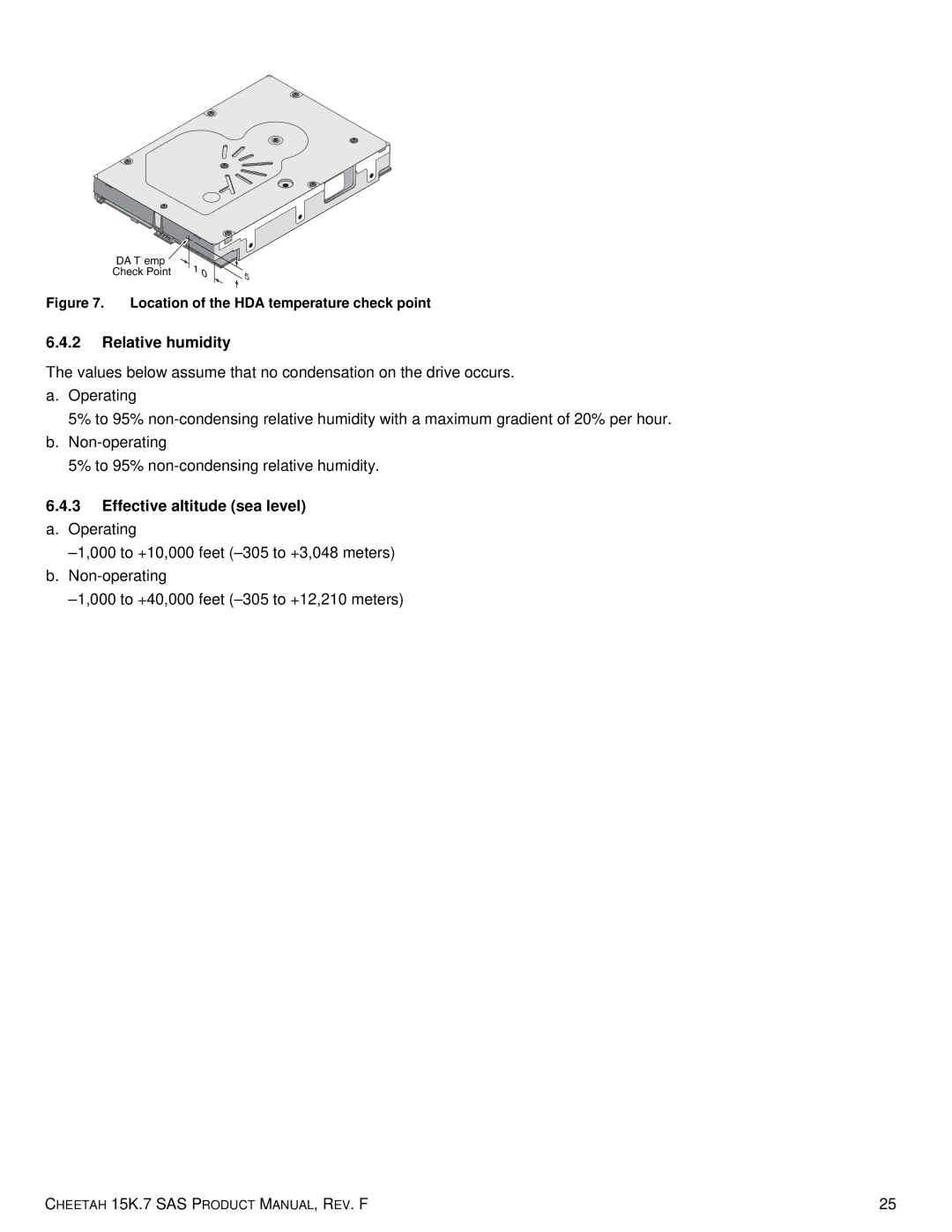 Seagate ST336607LW, 100516226, ST3300457SS, ST3300657SS manual Relative humidity, Effective altitude sea level a. Operating 