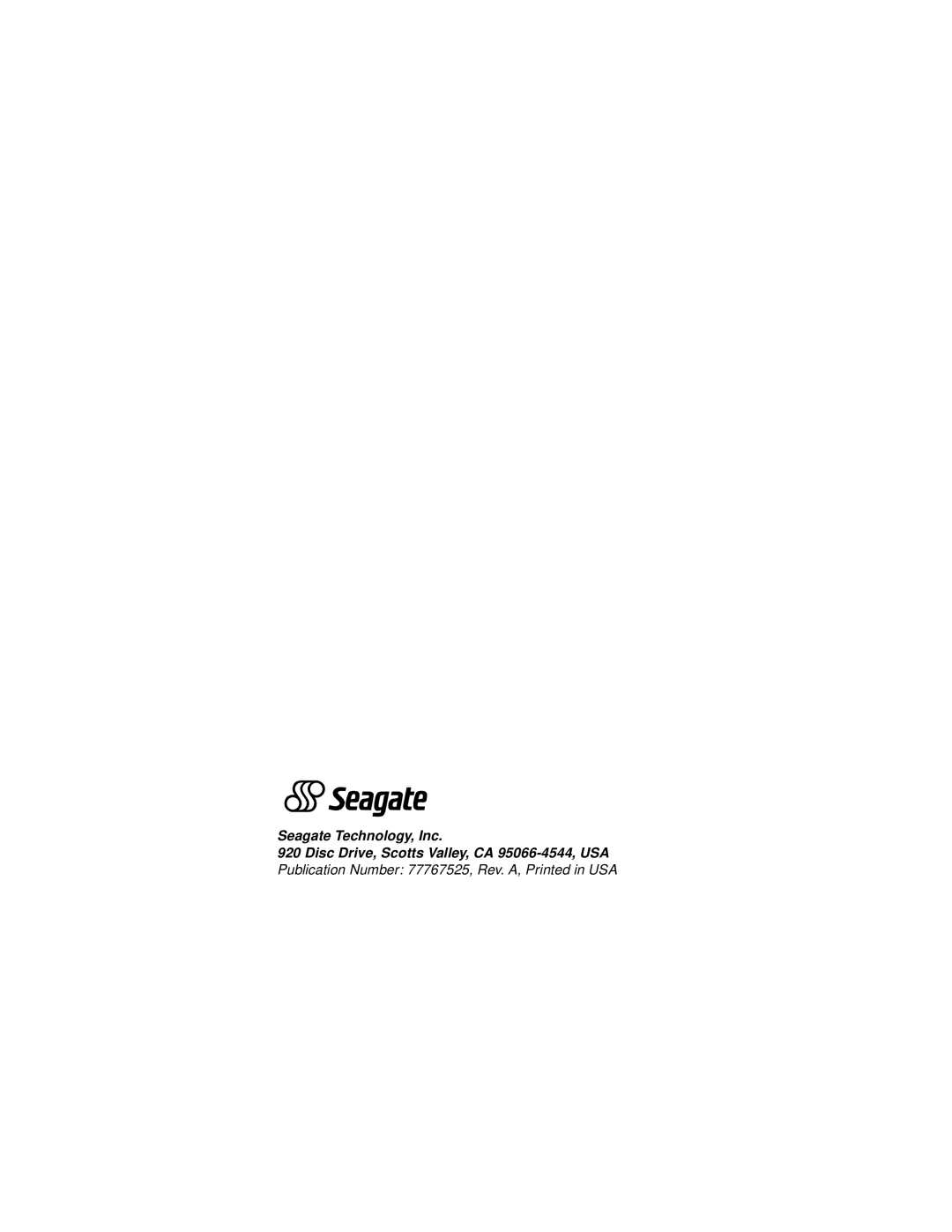 Seagate 18FC manual 