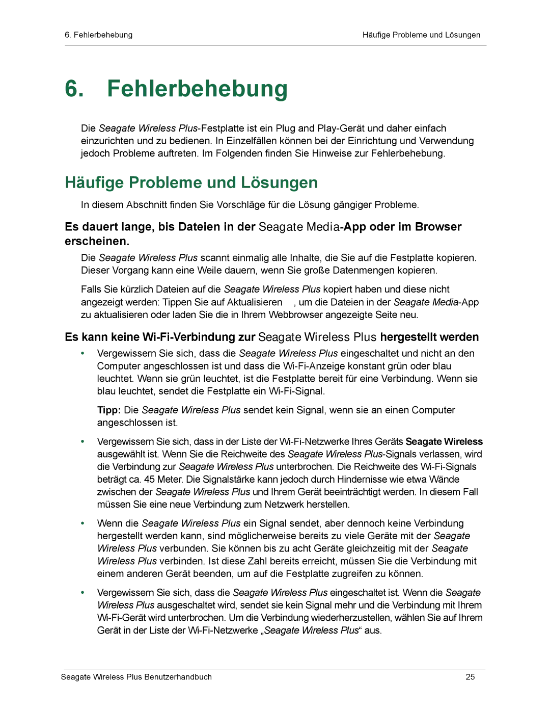 Seagate 1AYBA2 manual Fehlerbehebung, Häufige Probleme und Lösungen 