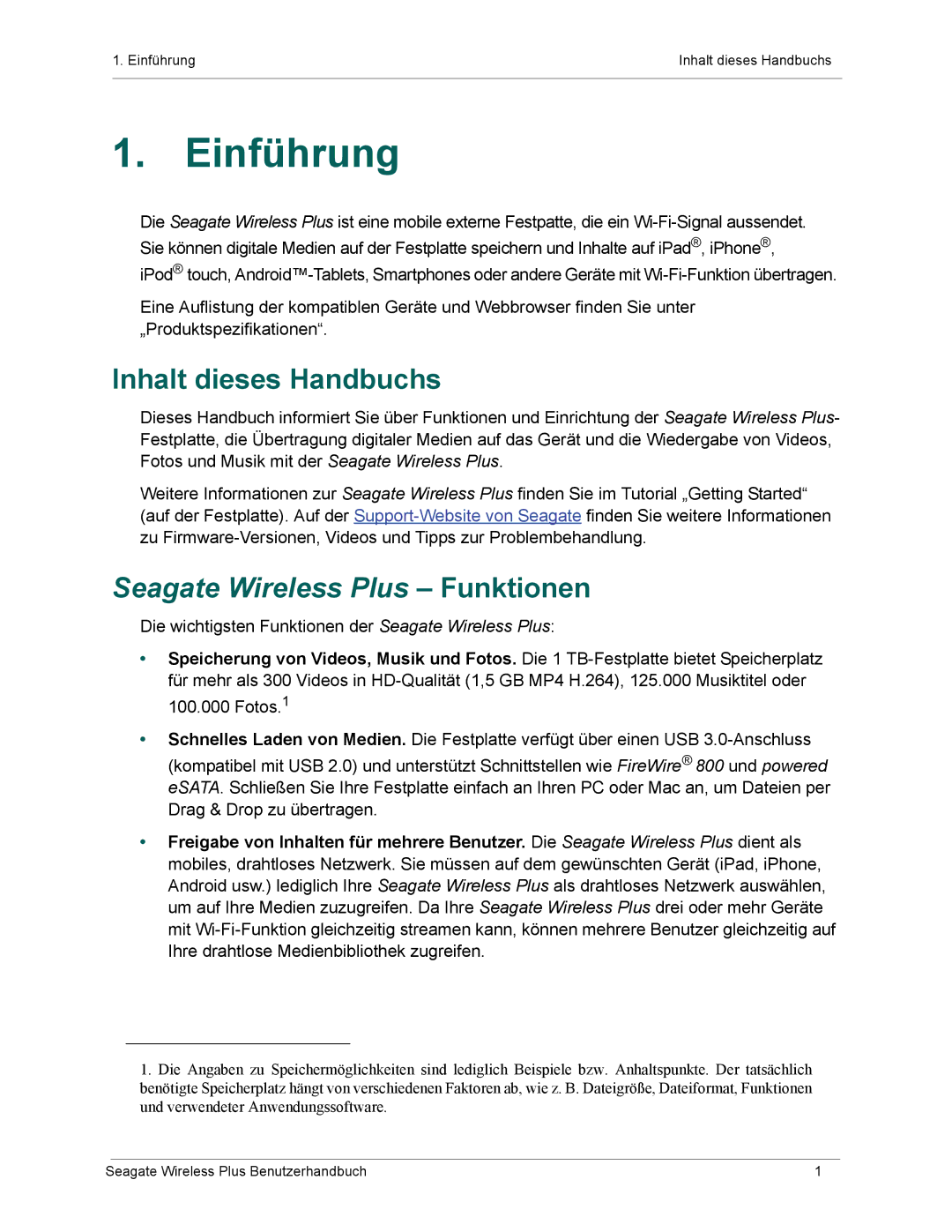 Seagate 1AYBA2 manual Einführung, Inhalt dieses Handbuchs 