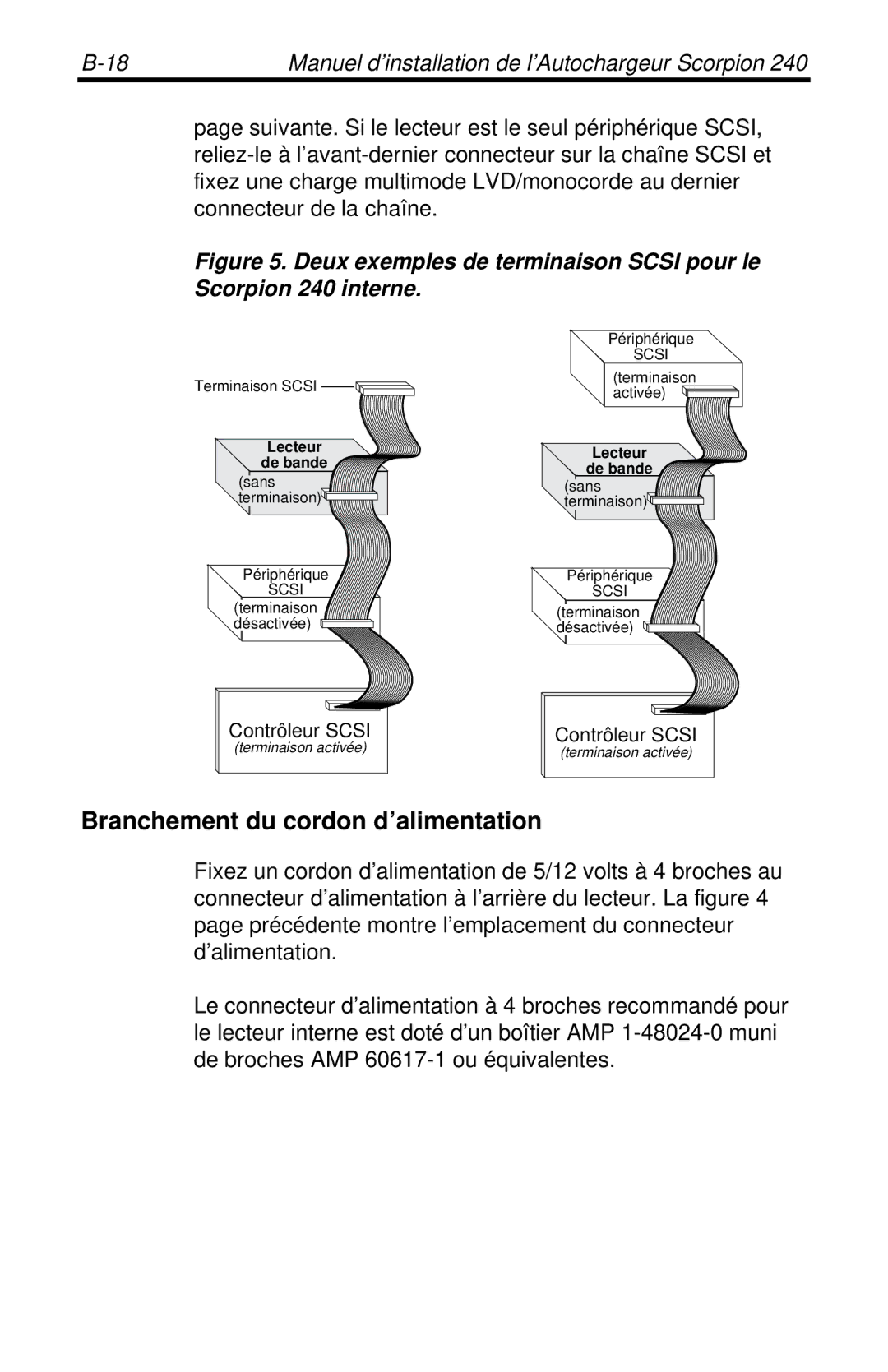 Seagate 240 DDS-4 manual Branchement du cordon d’alimentation 