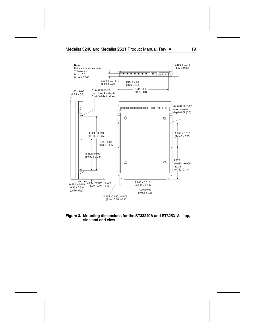 Seagate manual Medalist 3240 and Medalist 2531 Product Manual, Rev. a 