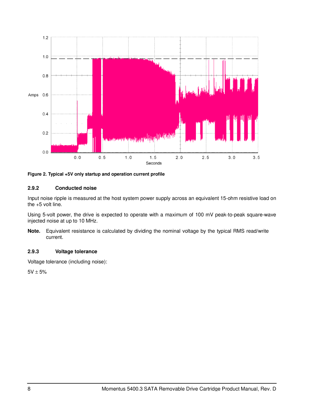 Seagate 5400.3 SATA manual Conducted noise, Voltage tolerance 