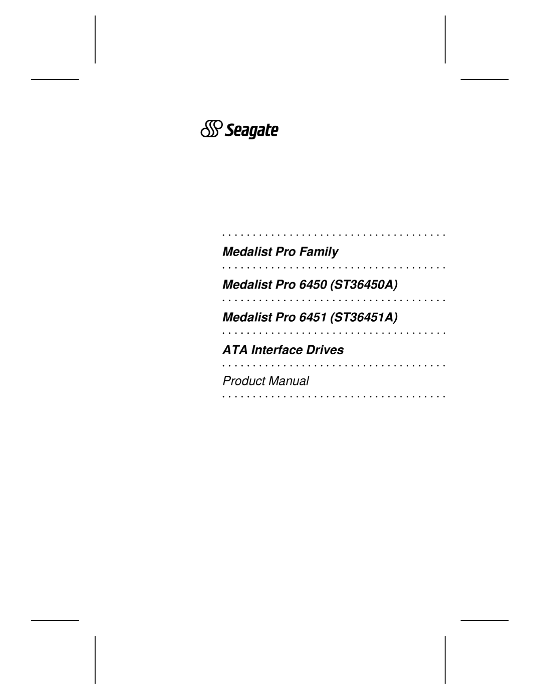 Seagate 6450, 6451 manual Product Manual 