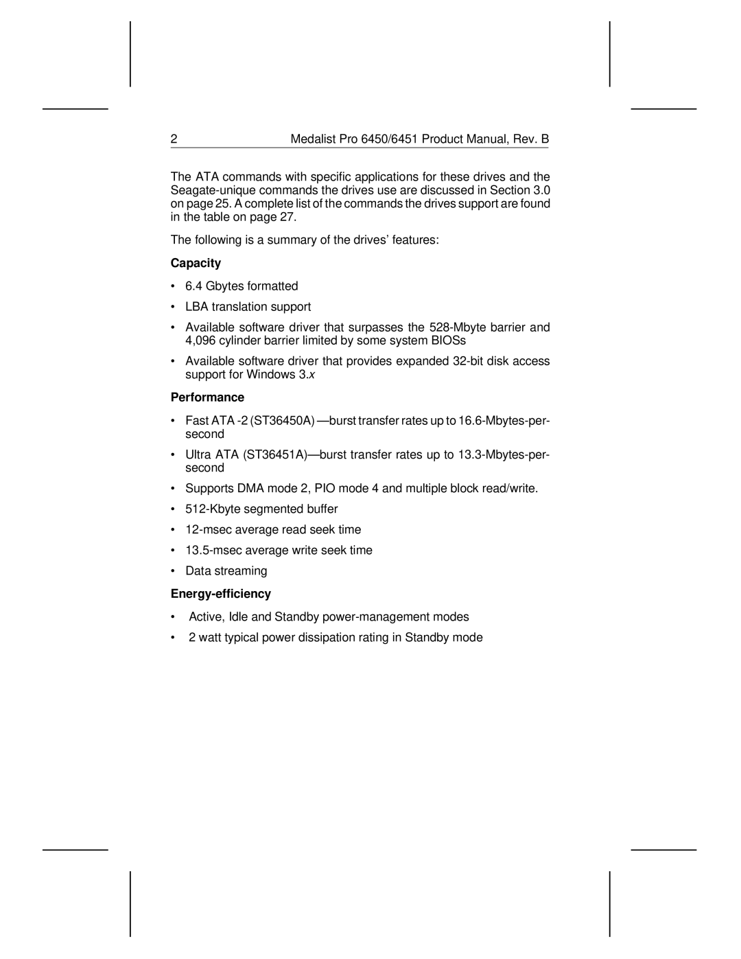 Seagate 6451, 6450 manual Capacity, Performance, Energy-efficiency 