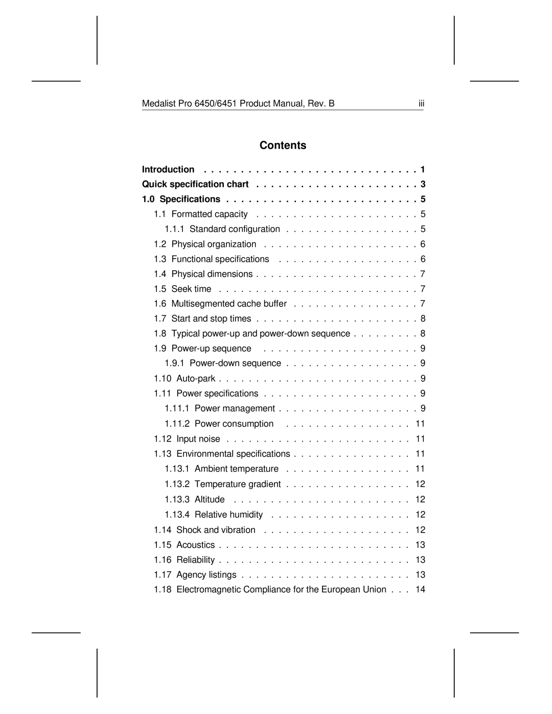 Seagate 6450, 6451 manual Contents 