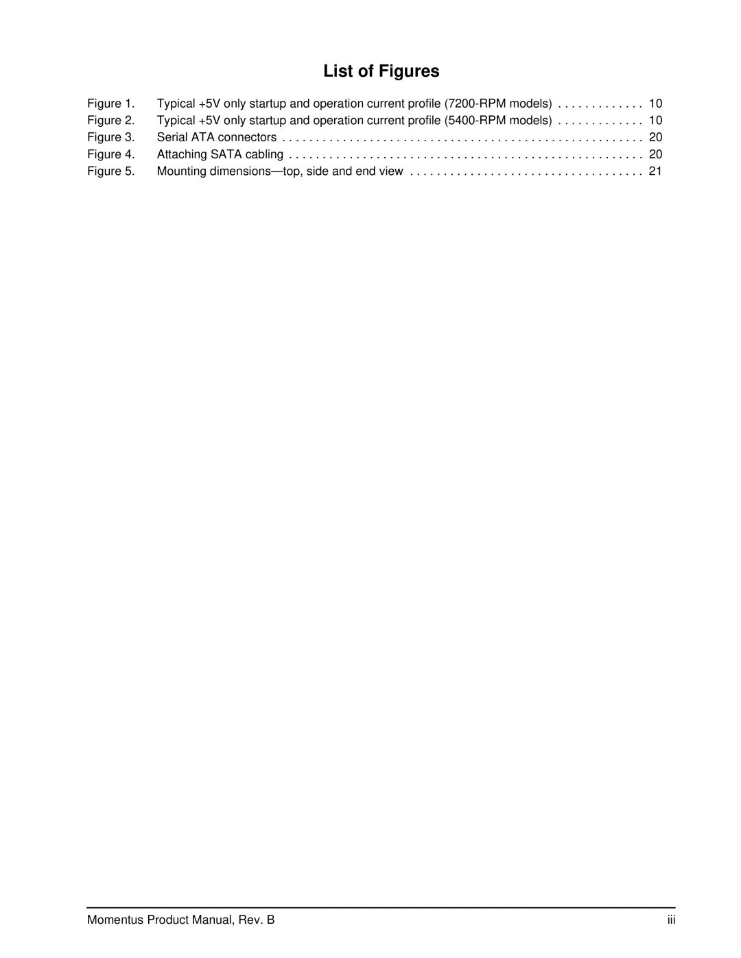 Seagate 5400-RPM, 7200-RPM manual List of Figures 