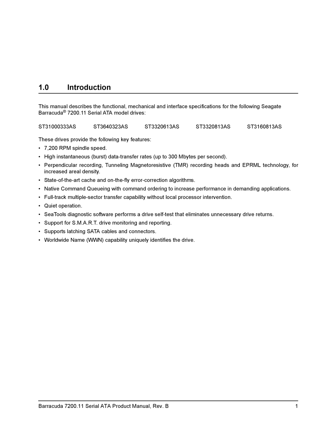 Seagate 7200.11 manual Introduction 