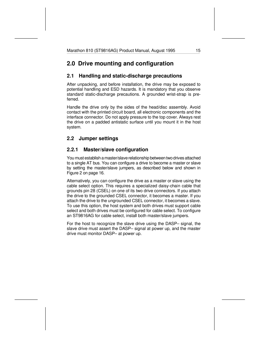 Seagate 810 manual Drive mounting and configuration, Handling and static-discharge precautions 