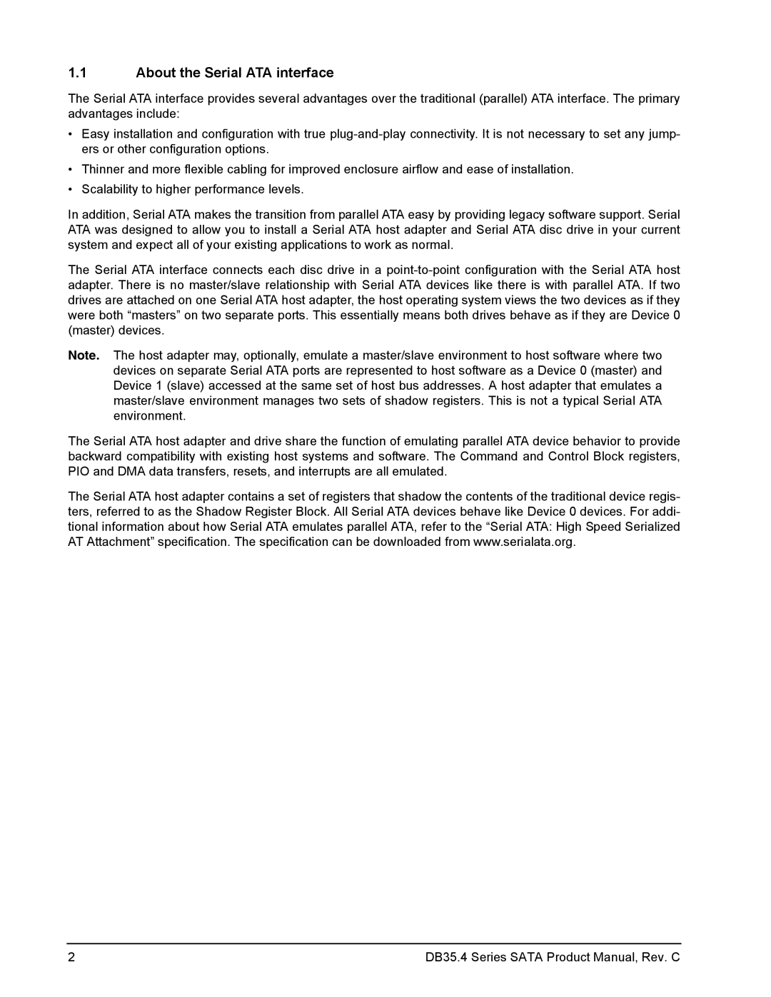 Seagate DB35.4 manual About the Serial ATA interface 