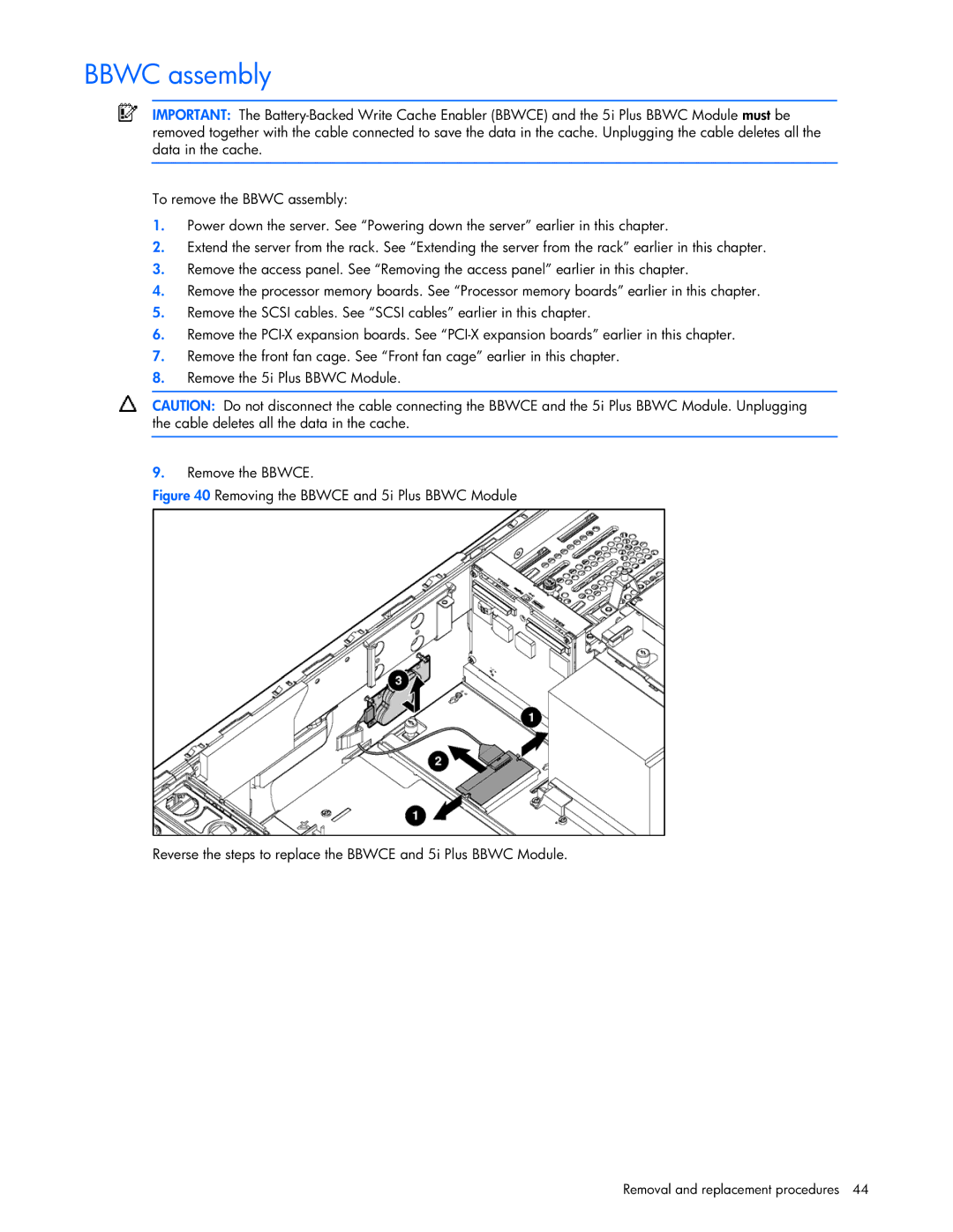 Seagate DL585 manual Bbwc assembly 