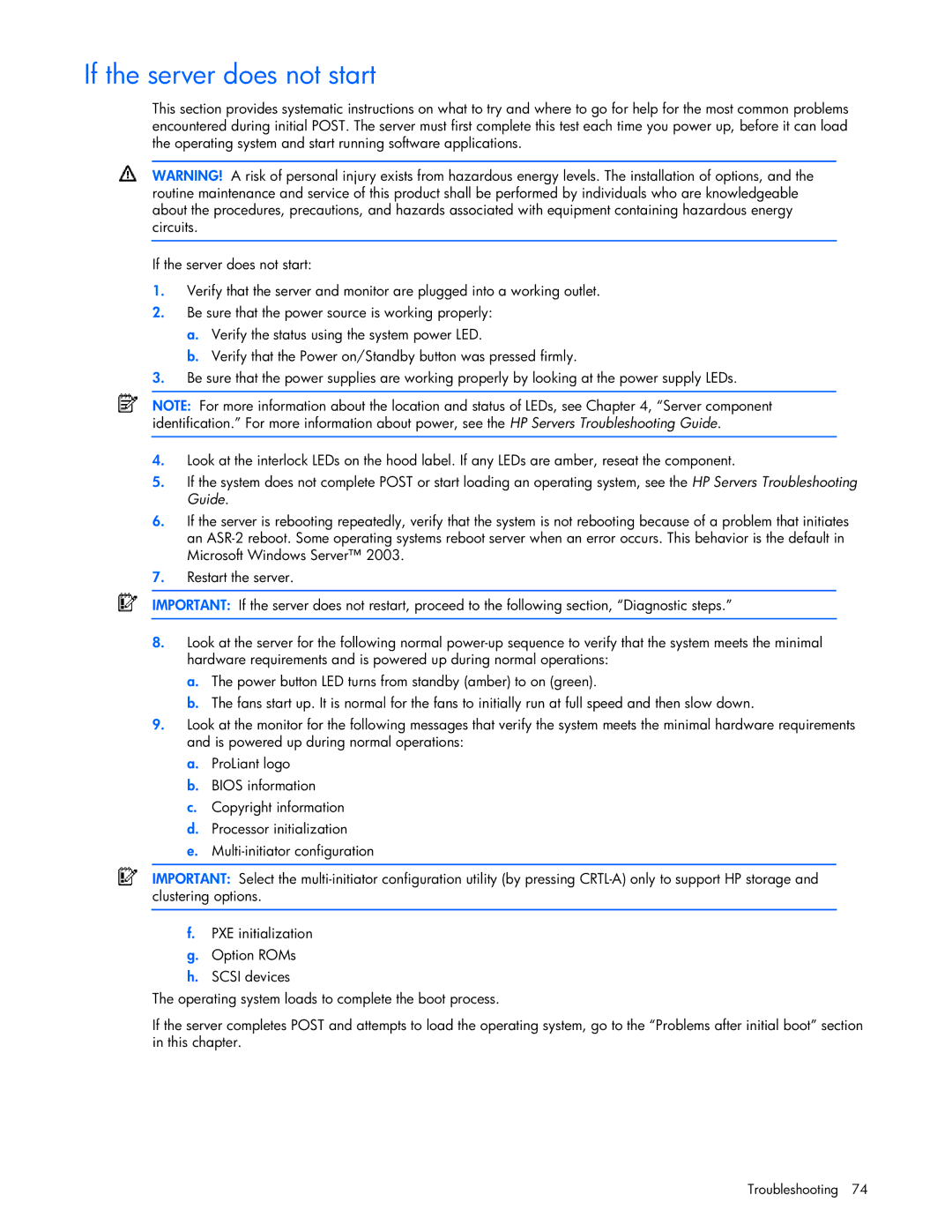 Seagate DL585 manual If the server does not start 