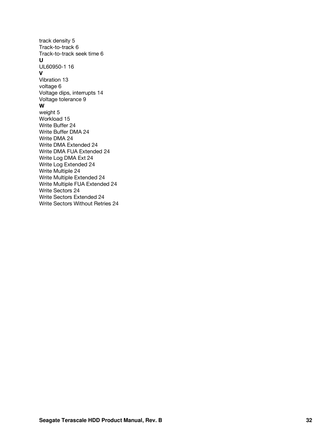 Seagate Enterprise Value manual Seagate Terascale HDD Product Manual, Rev. B 