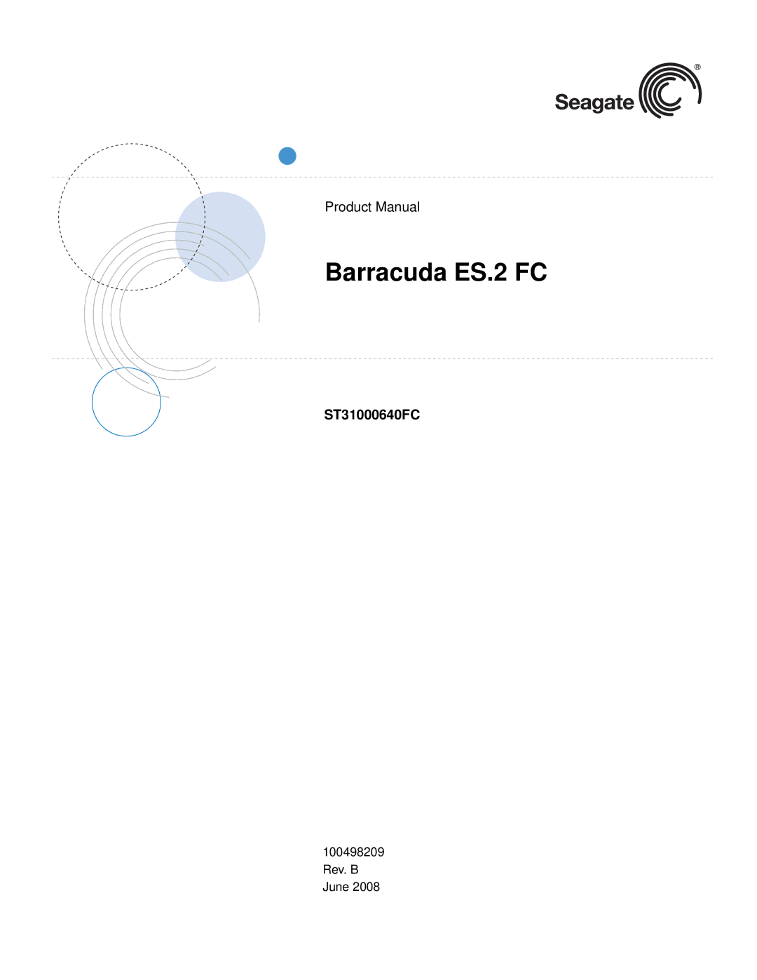 Seagate ST31000640FC manual Barracuda ES.2 FC 