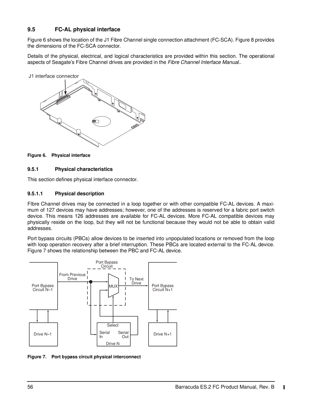 Seagate ES.2 FC, ST31000640FC manual FC-AL physical interface, Physical characteristics, Physical description 