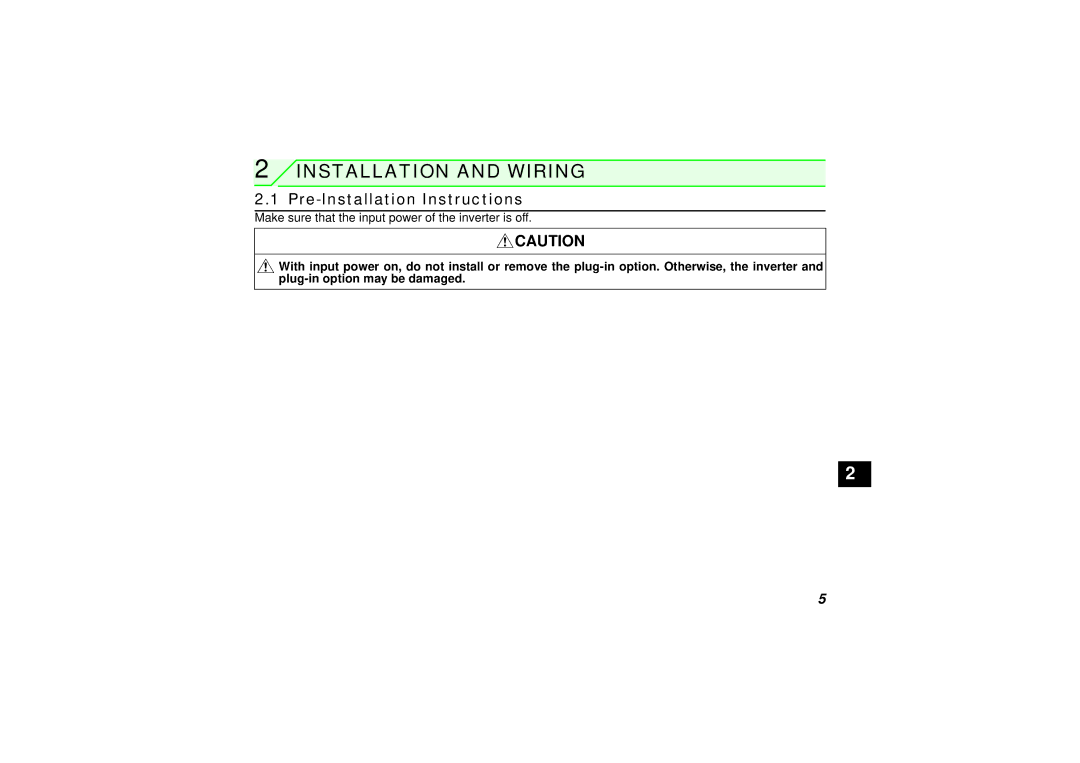 Seagate FR-A7AY instruction manual Installation and Wiring, Pre-Installation Instructions 