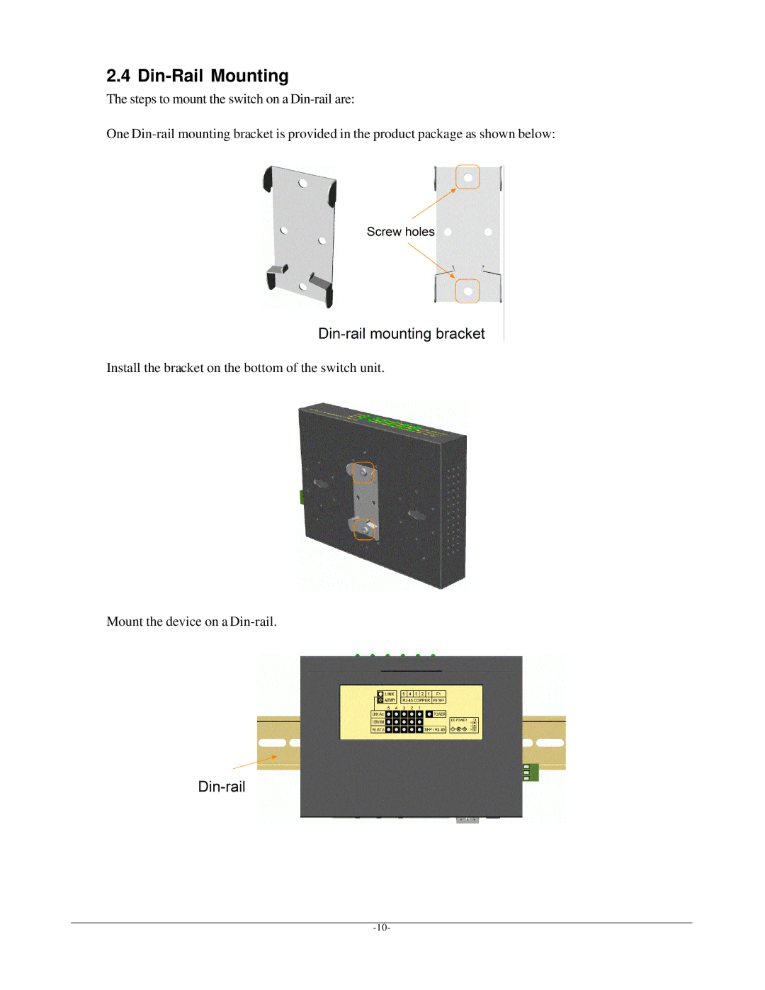 Seagate KSD-541-P manual Din-Rail Mounting 