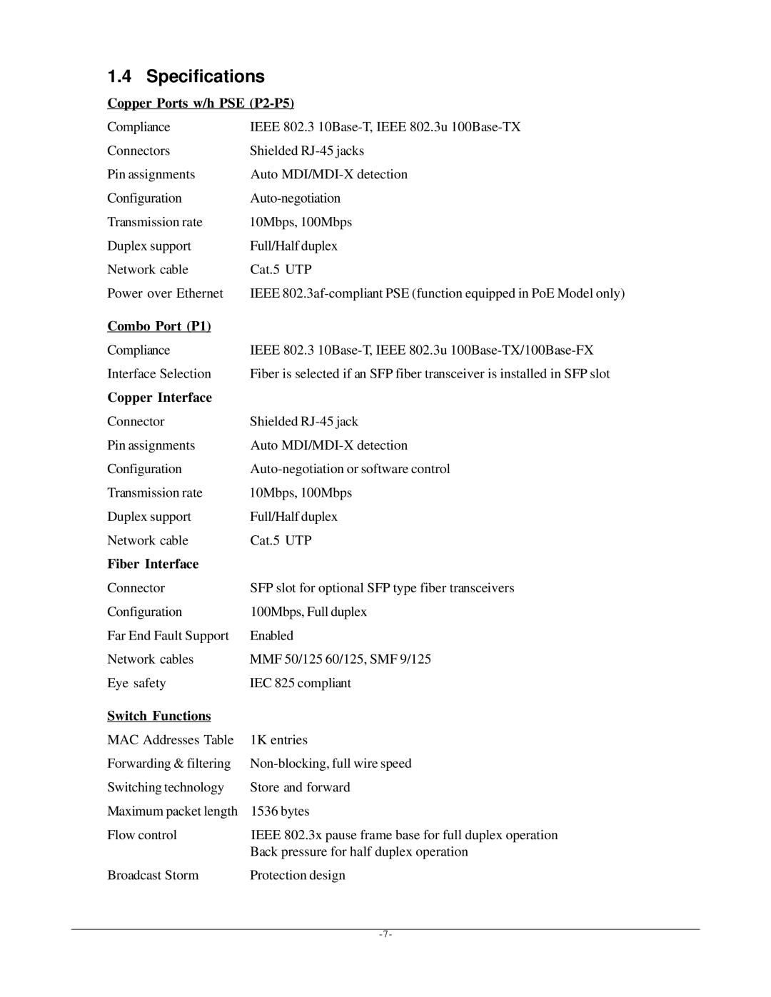 Seagate KSD-541-P manual Specifications 