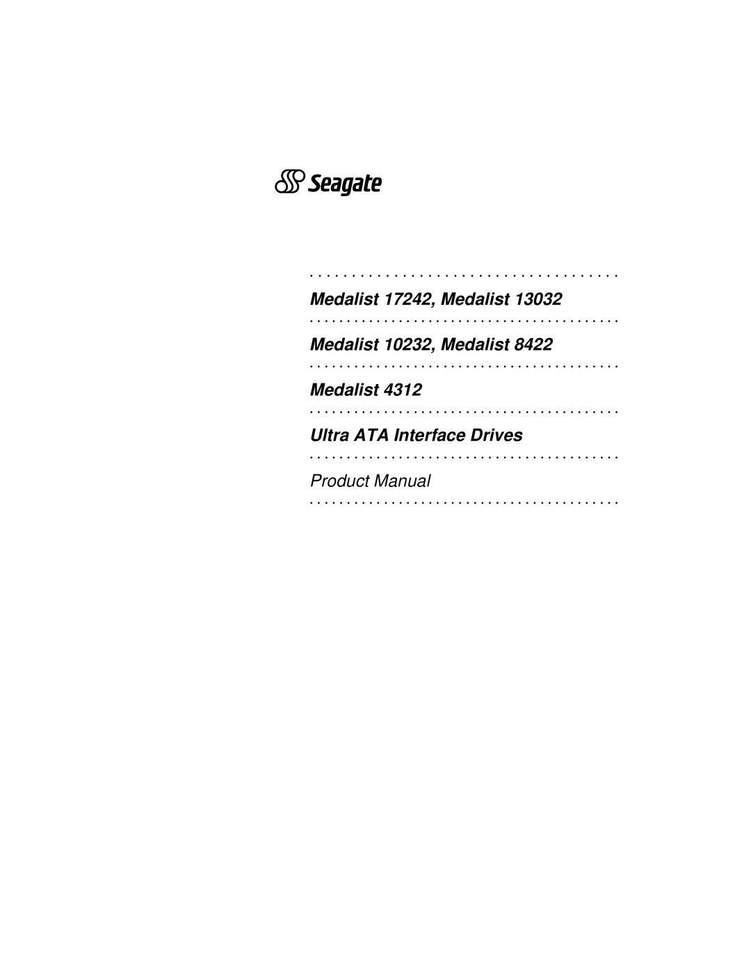 Seagate Medalist 17242 manual Product Manual 