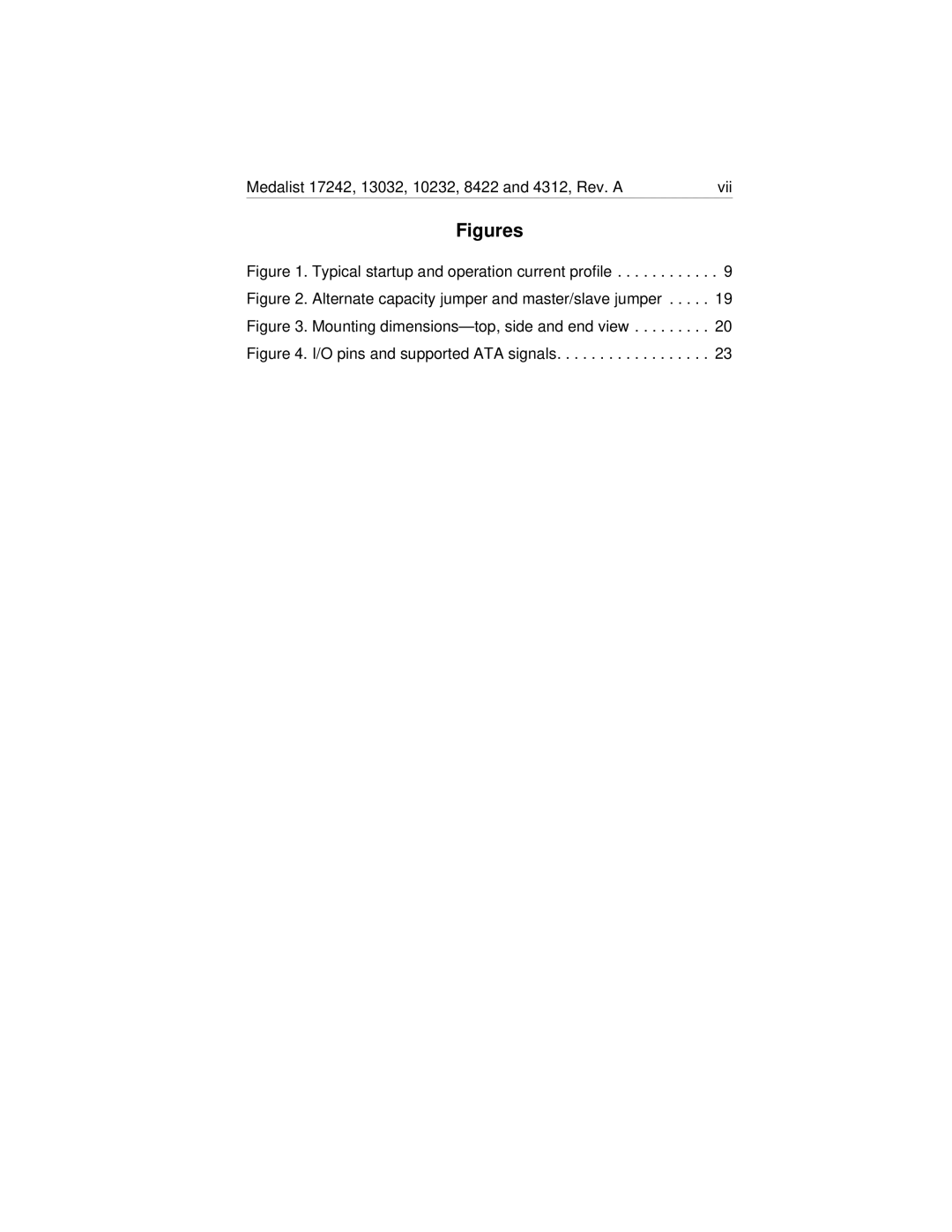 Seagate Medalist 17242 manual Figures 