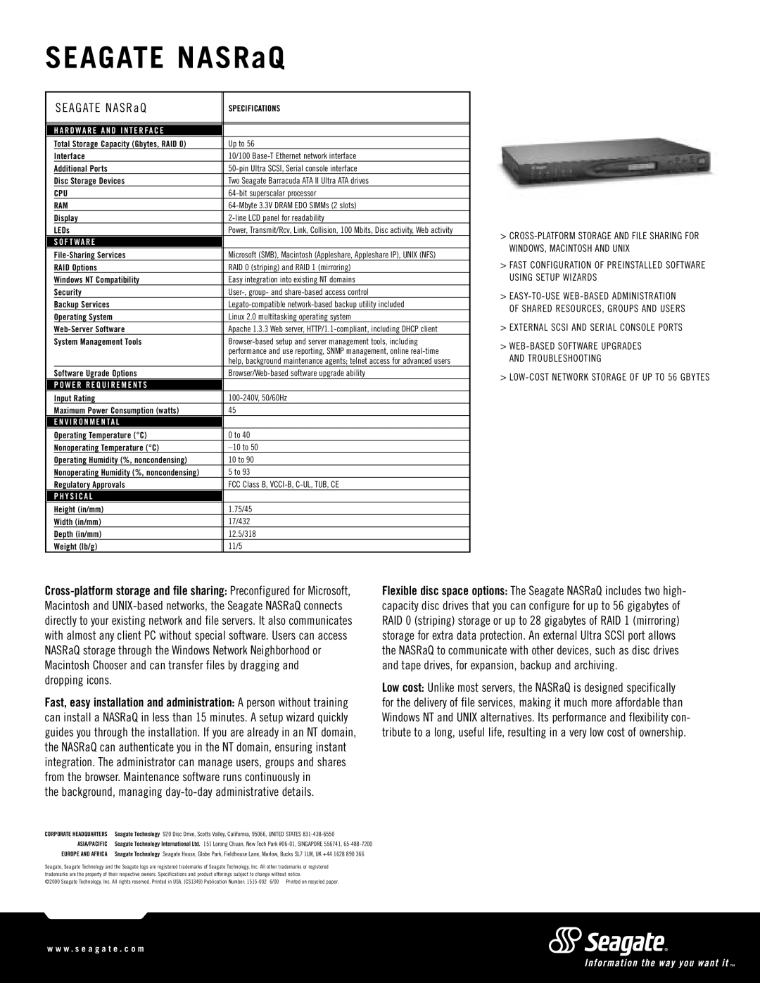 Seagate manual Seagate NASRaQ, Background, managing day-to-day administrative details 