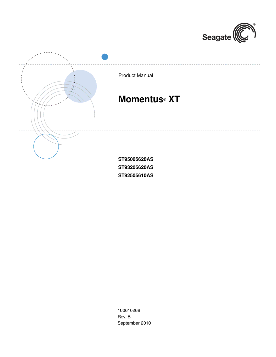 Seagate ST1000LM014 manual Momentus XT, ST95005620AS ST93205620AS ST92505610AS 