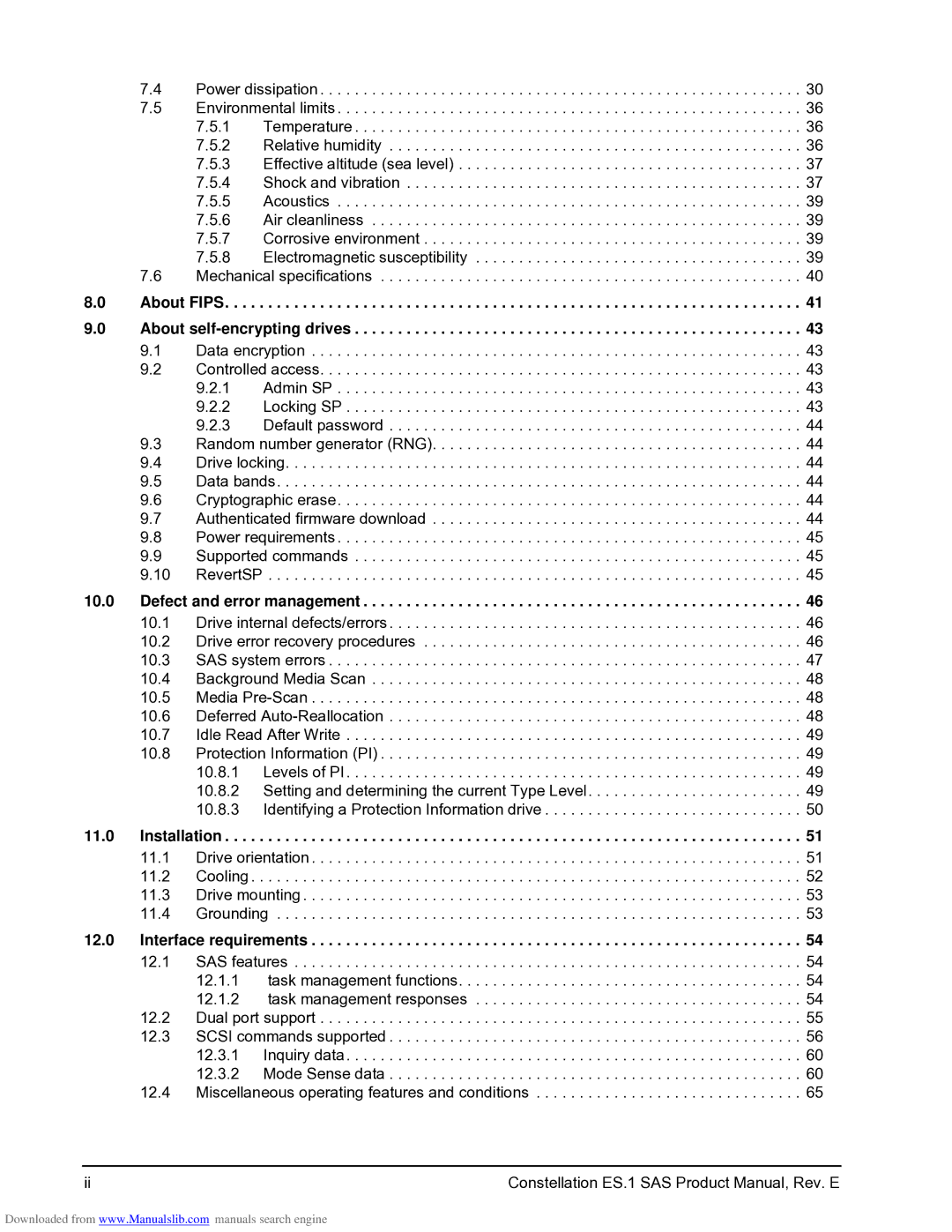 Seagate ST2000NM0021, ST1000NM0001 manual About Fips About self-encrypting drives, Defect and error management, Installation 