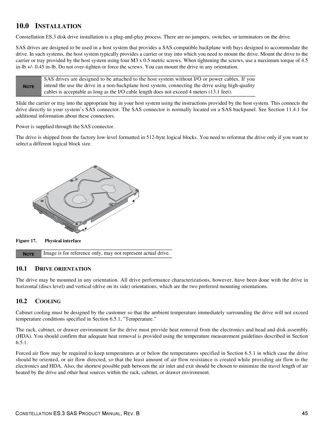 Seagate ST1000NM0033 manual Installation, Drive Orientation, Cooling 