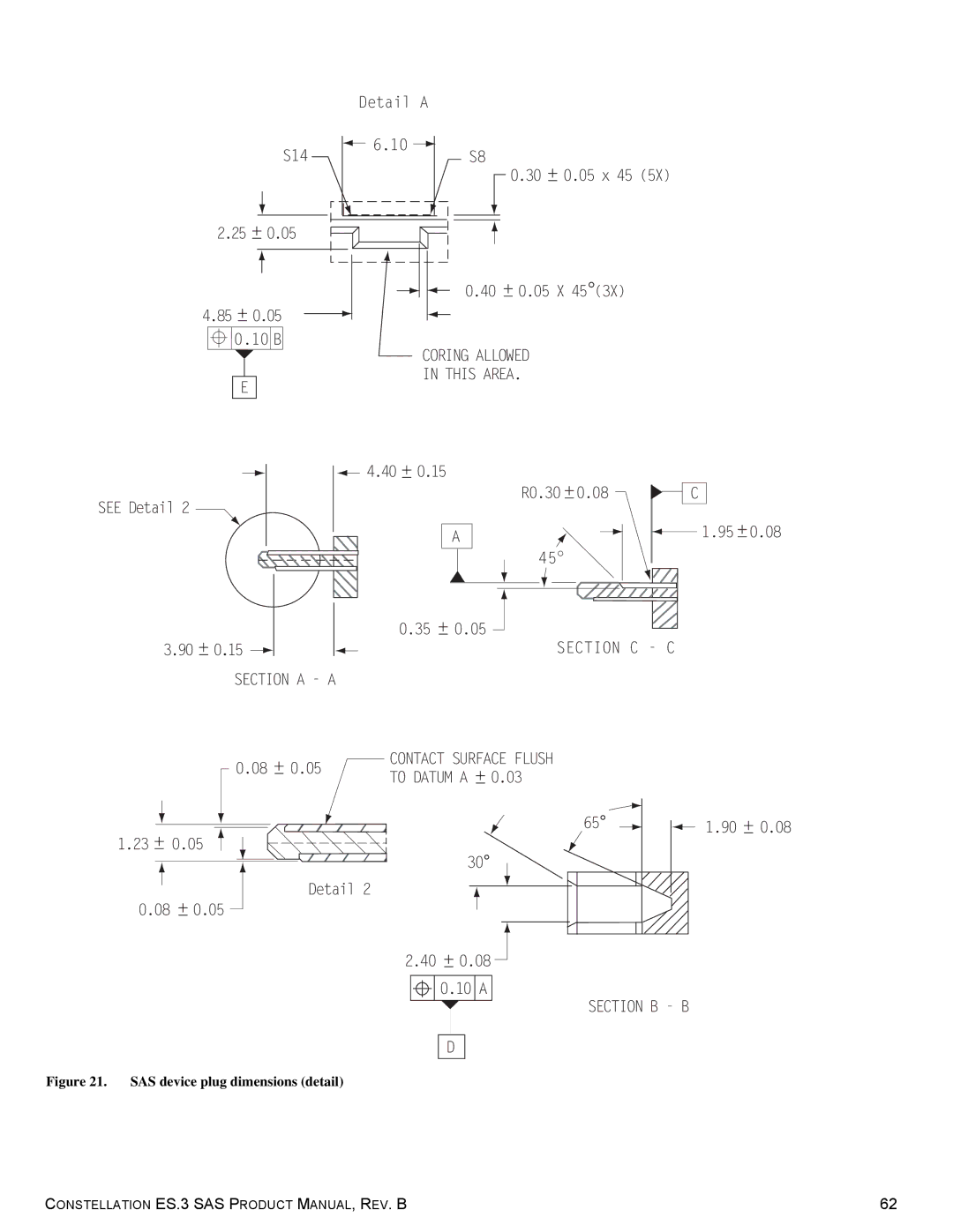 Seagate ST1000NM0033 manual Section C C Section a a 