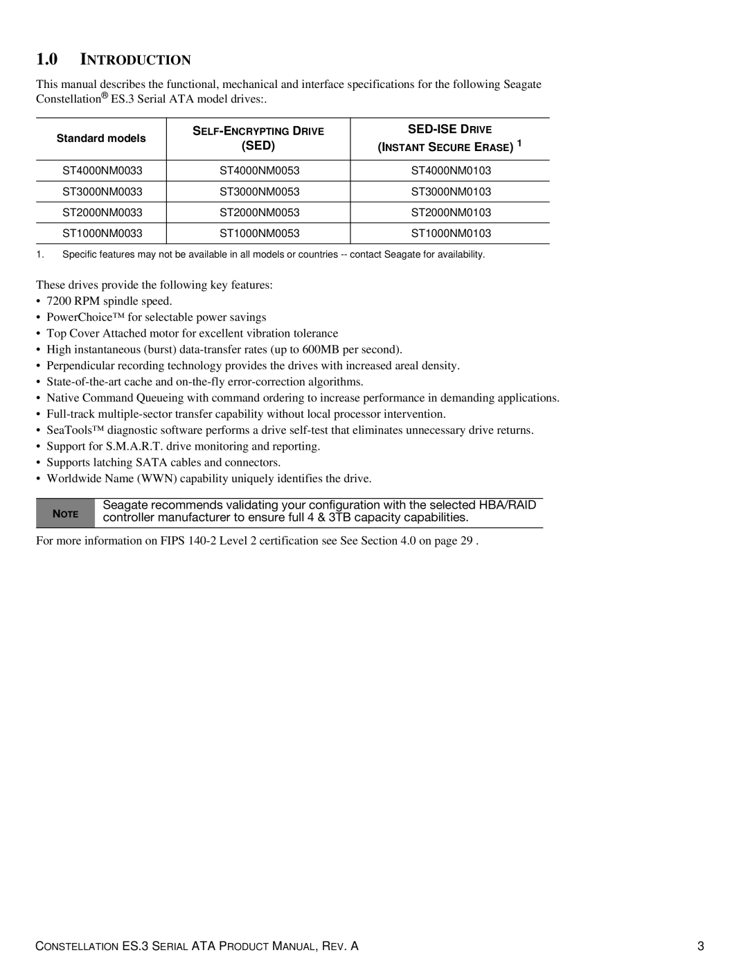 Seagate ST1000NM0033 manual Introduction 