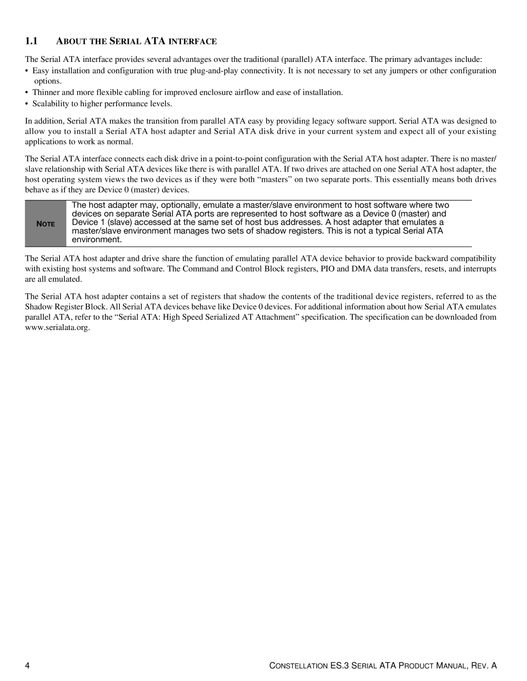 Seagate ST1000NM0033 manual About the Serial ATA Interface 