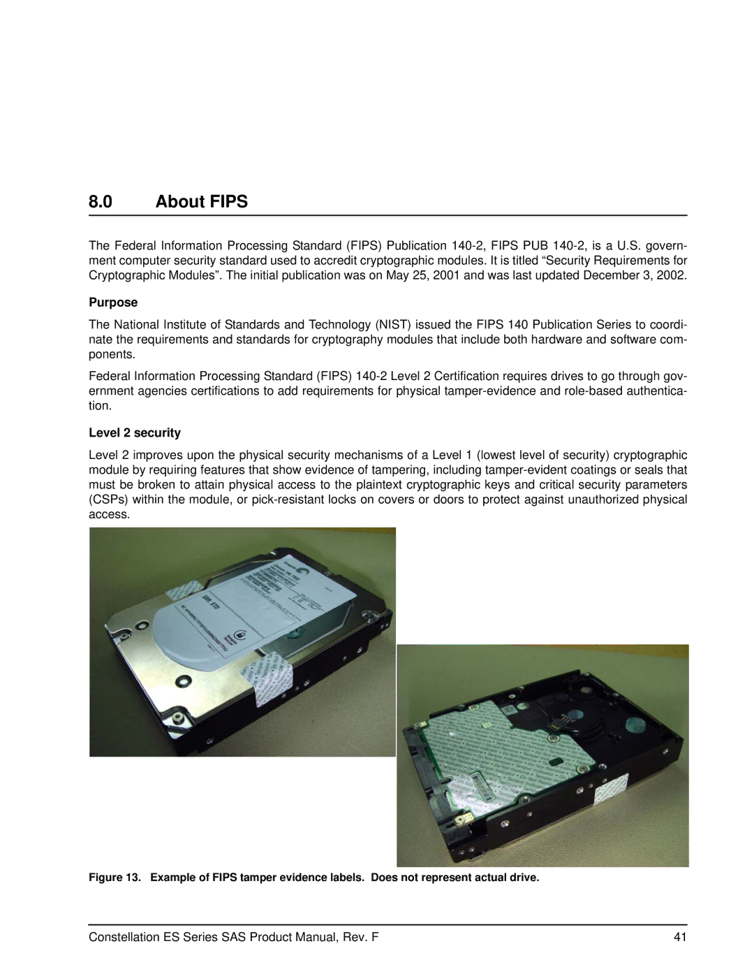 Seagate ST3000NM0033, ST1000NM0063, ST1000NM0043, ST2000NM0033, ST2000NM0023 manual About Fips, Purpose, Level 2 security 