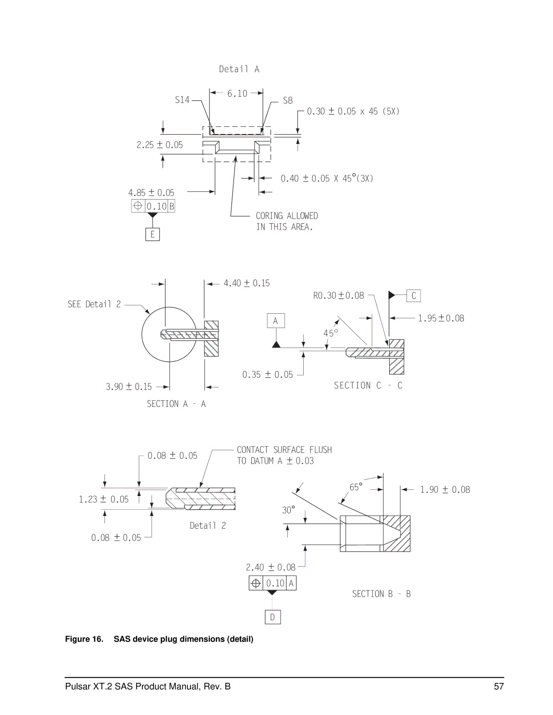 Seagate ST200FX0002, ST100FX0002, ST400FX0012, ST400FX0002 manual Section C C Section a a 