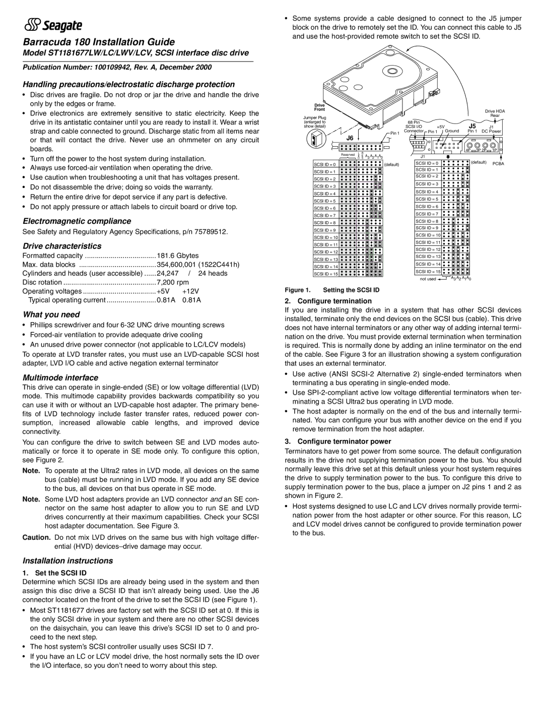 Seagate ST1181677LC installation instructions Model ST1181677LW/LC/LWV/LCV, Scsi interface disc drive, What you need 