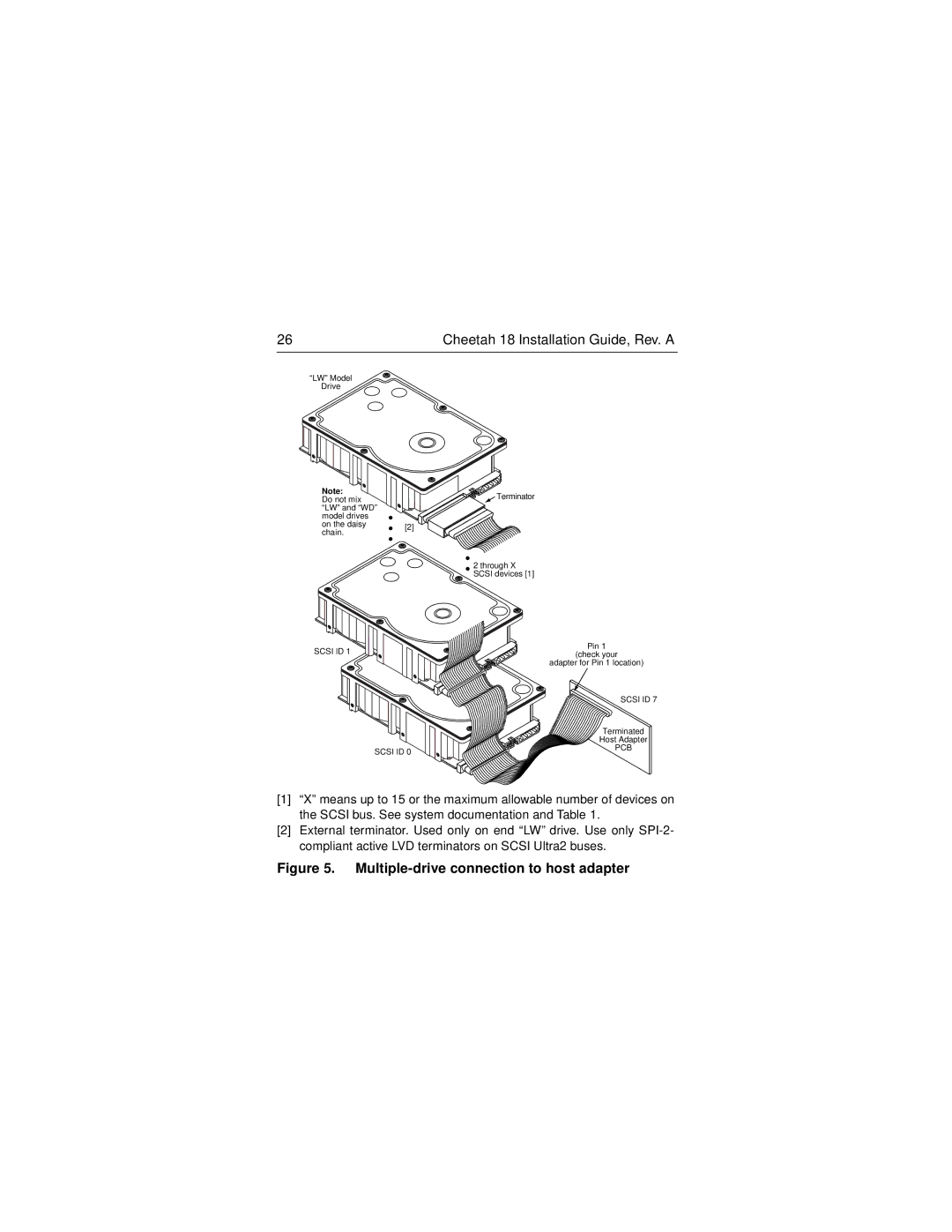 Seagate ST118202LW/LC manual Multiple-drive connection to host adapter 