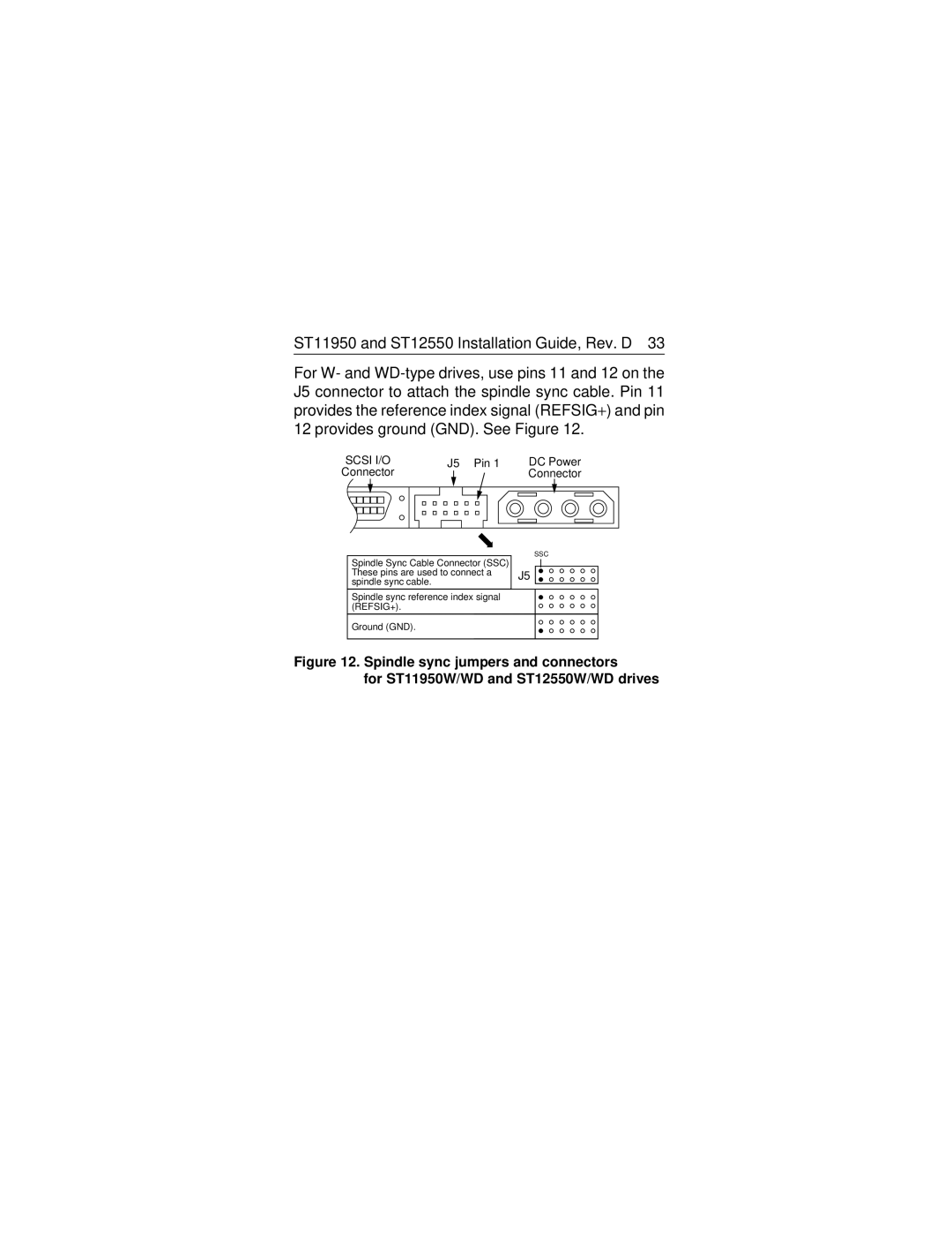 Seagate ST12550N/ND/W/WD, ST11950N/ND/W/WD manual J5 Pin 