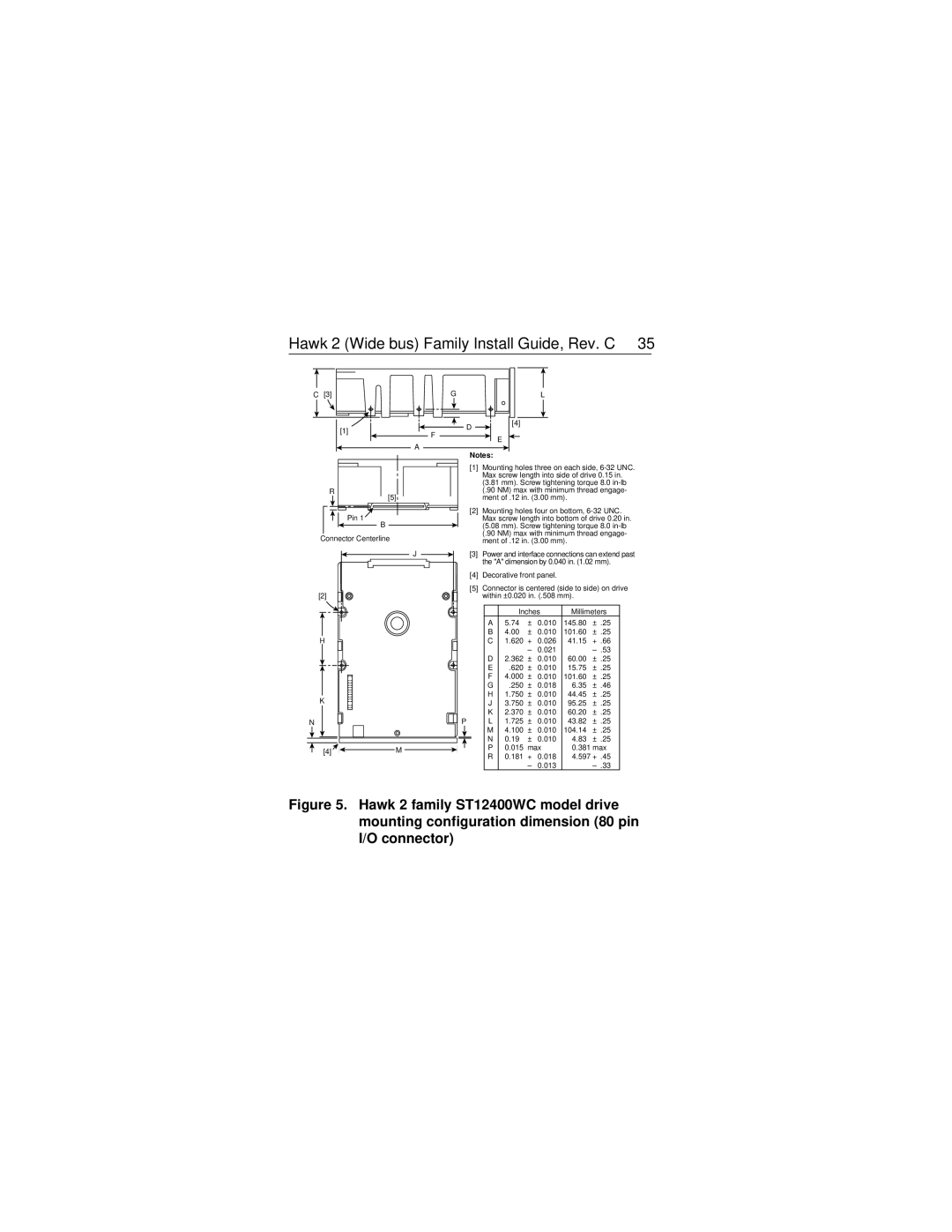 Seagate ST11900W/WD/WC, ST12400W/WD/WC manual Hawk 2 Wide bus Family Install Guide, Rev. C 