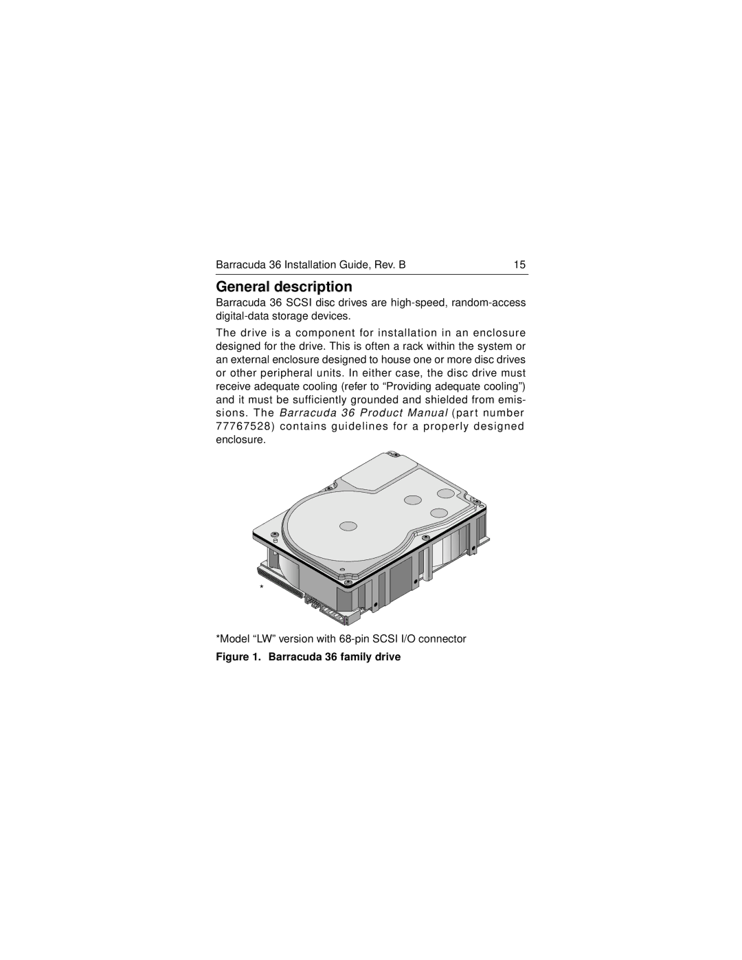 Seagate ST136475LW/LC manual General description 