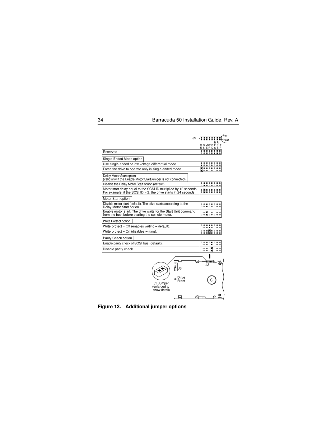 Seagate ST150176LW/LC manual Additional jumper options 