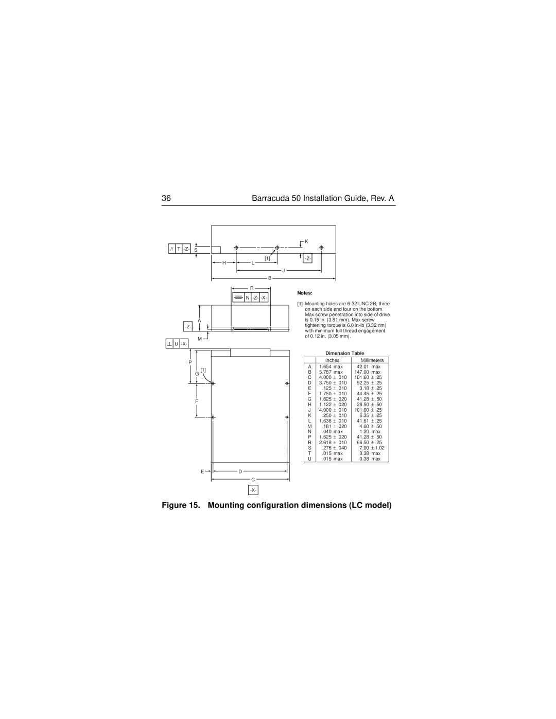 Seagate ST150176LW/LC manual Mounting configuration dimensions LC model 